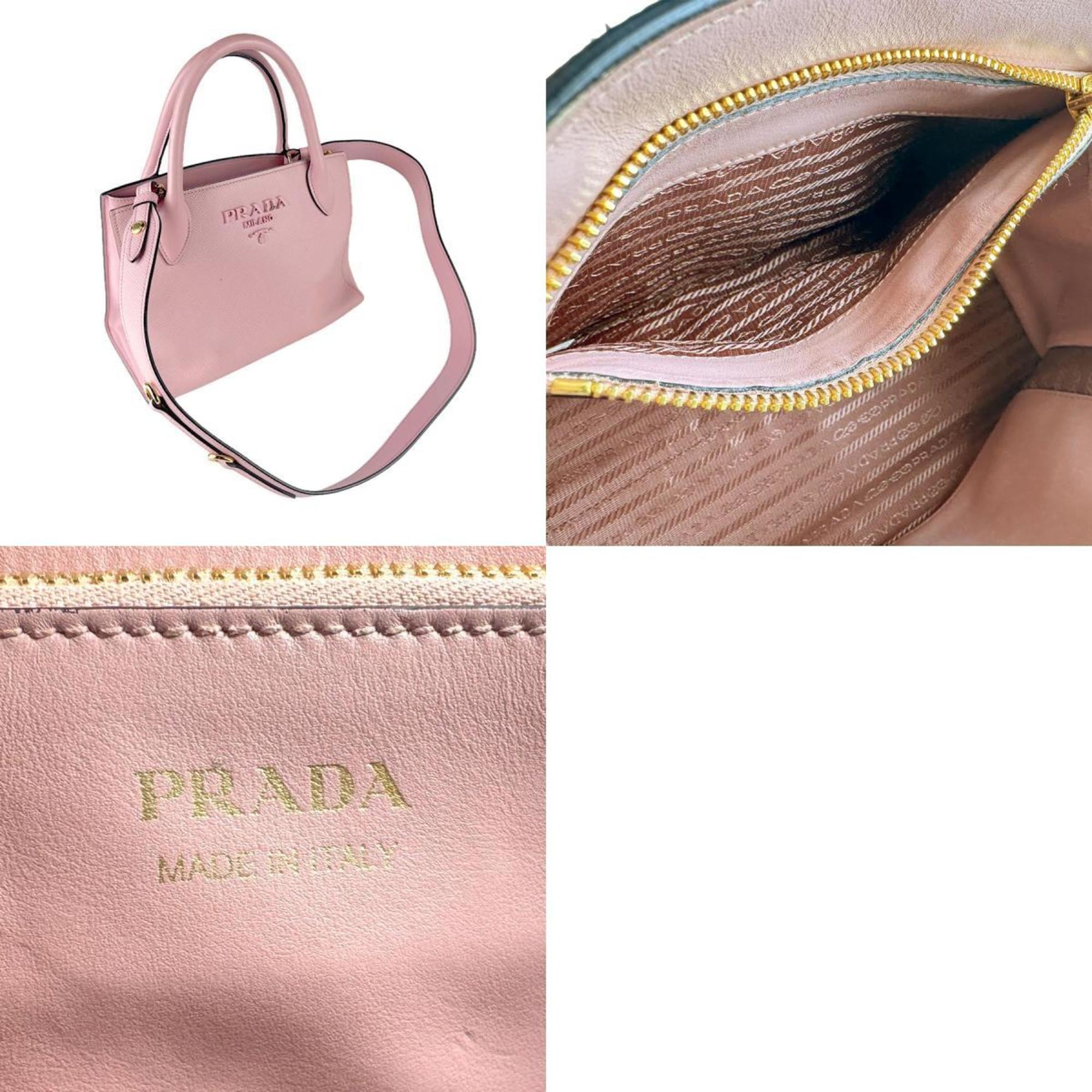 Prada Pink Leather Handbag Shoulder Bag (Pre-Owned)