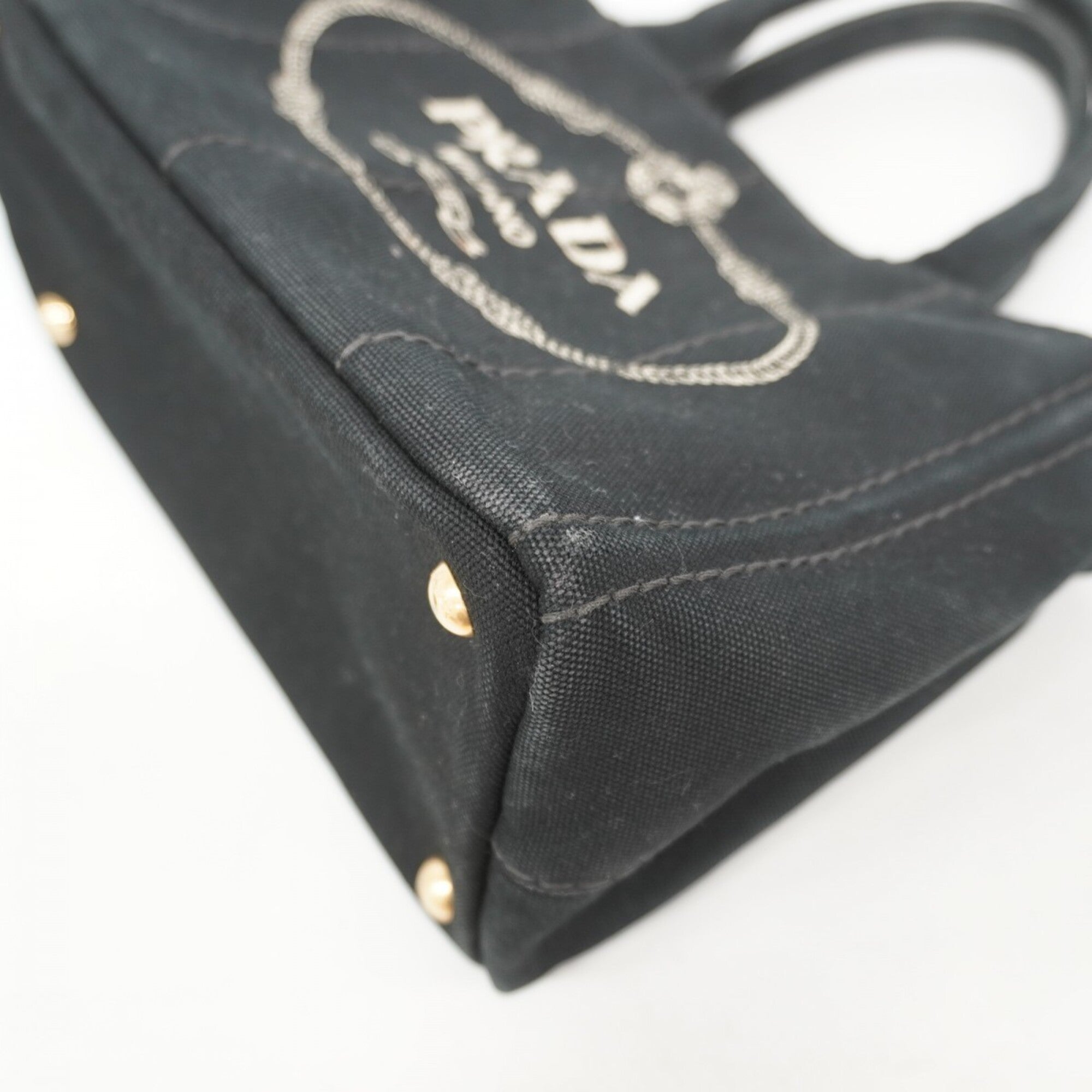 Prada Black Canvas Handbag (Pre-Owned)