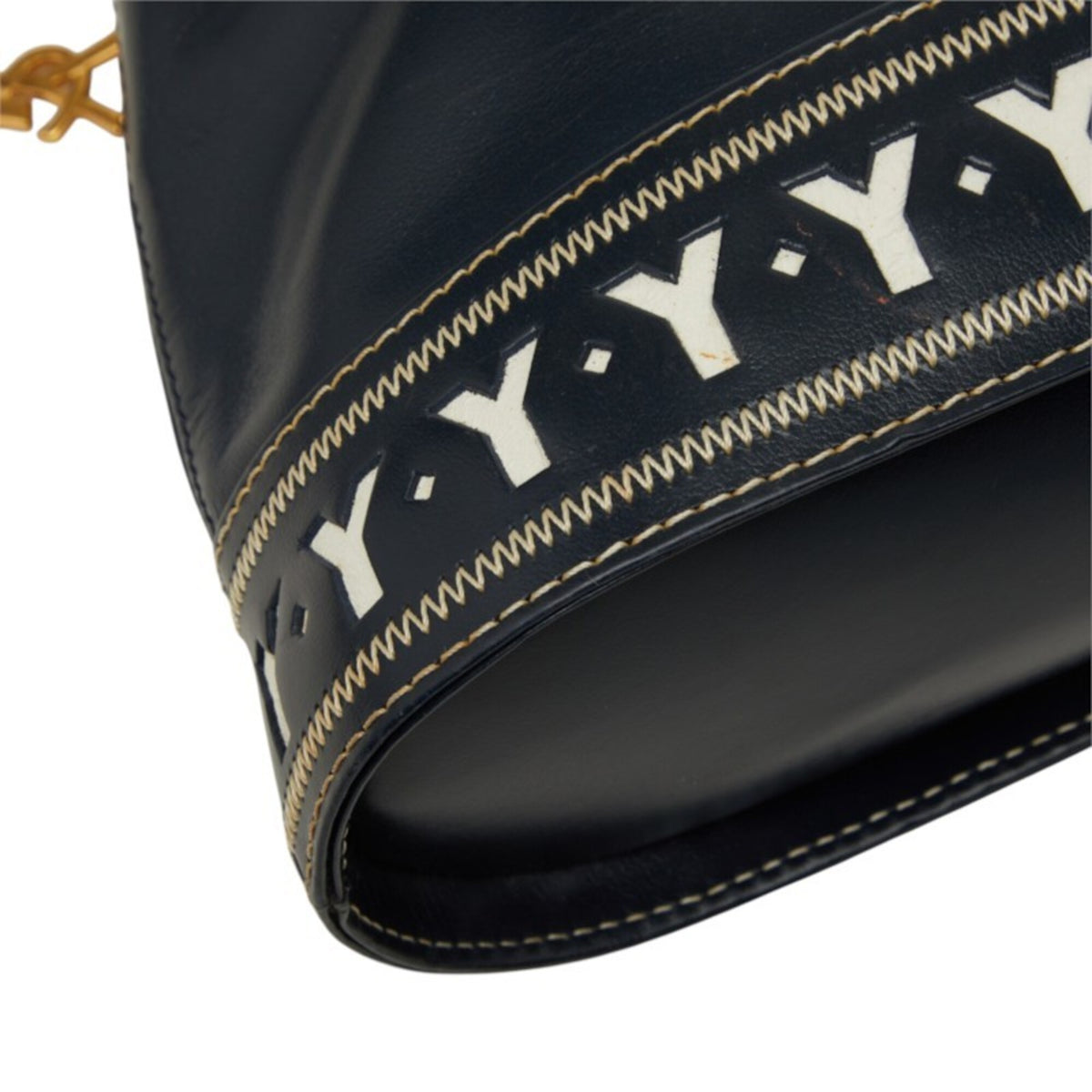 Saint Laurent Navy Leather Handbag Shoulder Bag (Pre-Owned)