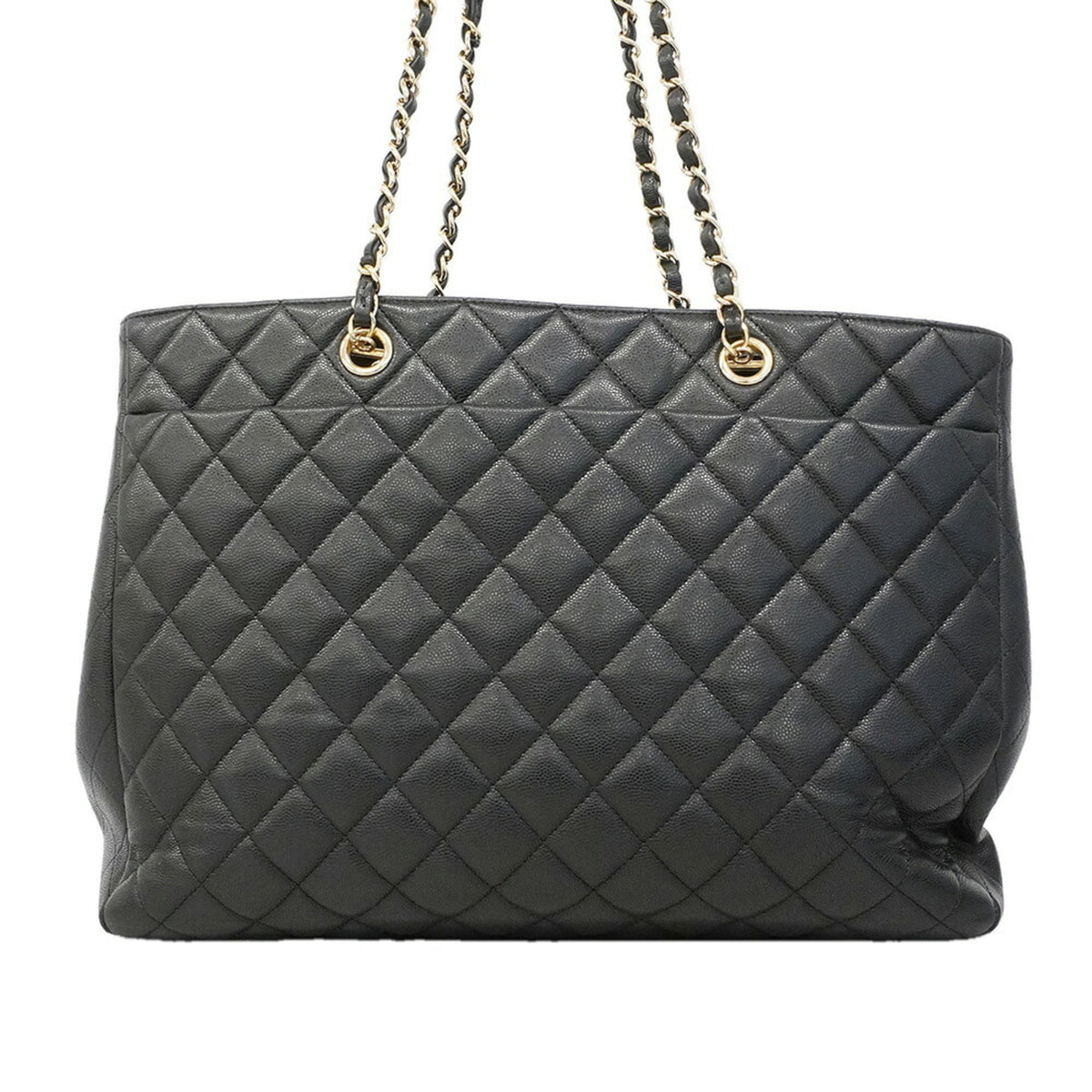Chanel Black Grained Calfskin Tote Bag (Pre-Owned)