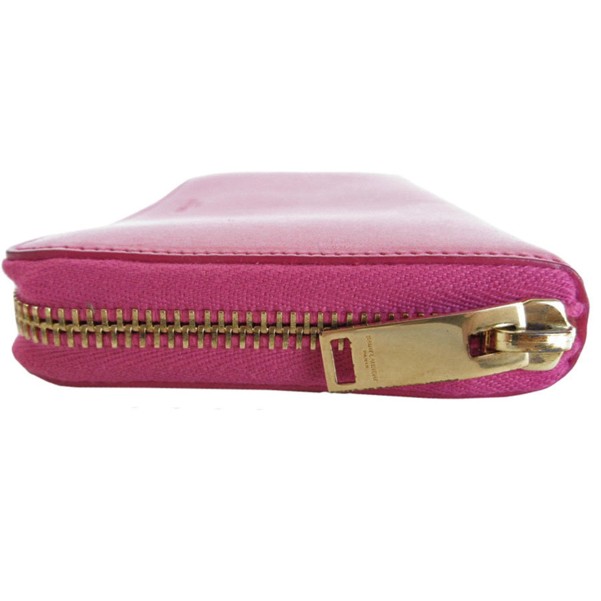Saint Laurent Pink Leather Long Wallet (Bi-Fold) (Pre-Owned)
