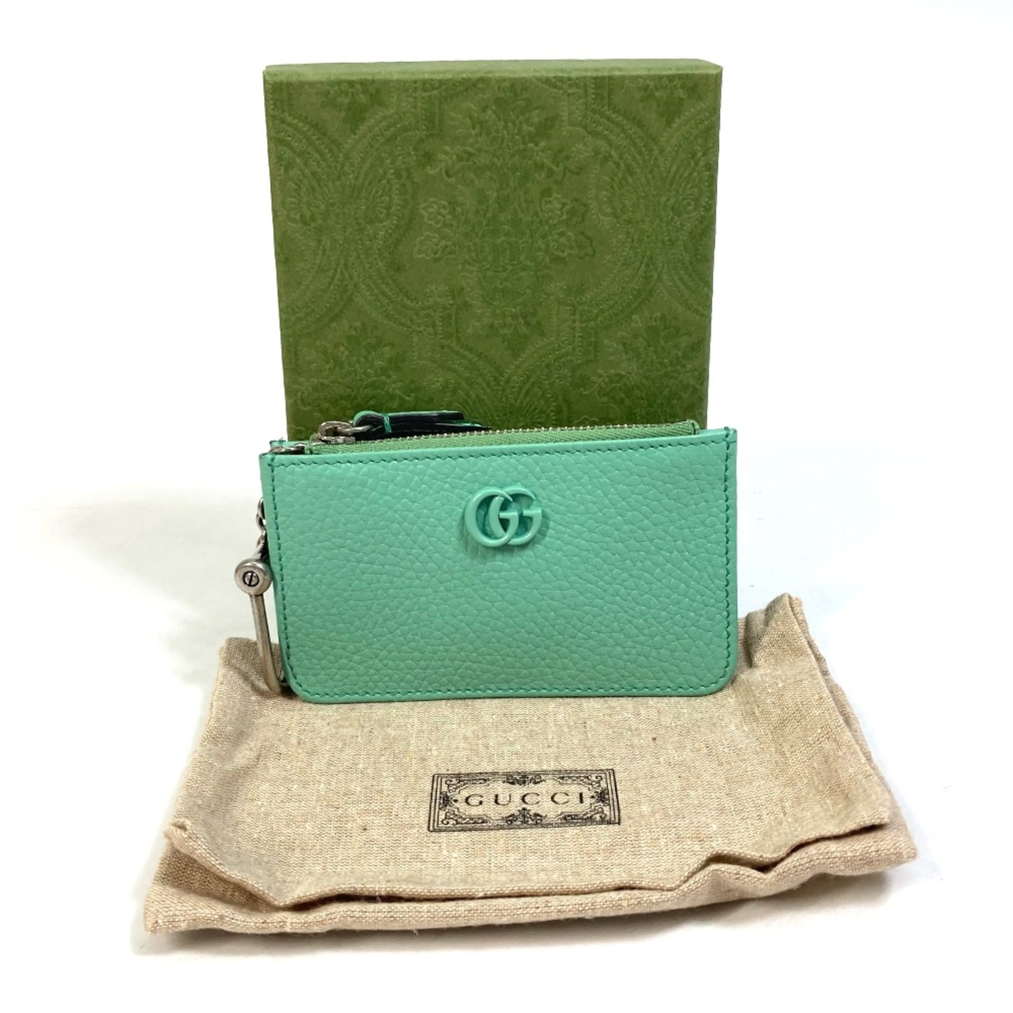 Gucci Green Leather Coin Purse/Coin Case (Pre-Owned)