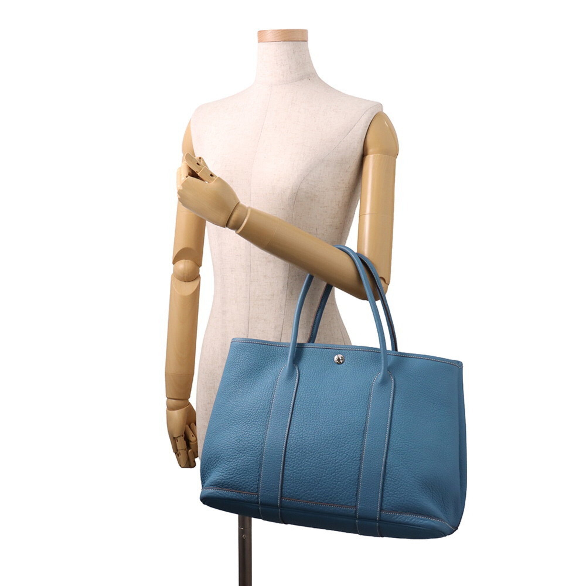 Hermes Azur Negonda Leather Handbag Tote Bag (Pre-Owned)