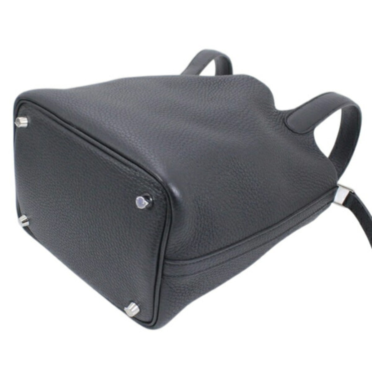 Hermes Picotin Black Taurillon Clemence Leather Handbag Tote Bag (Pre-Owned)
