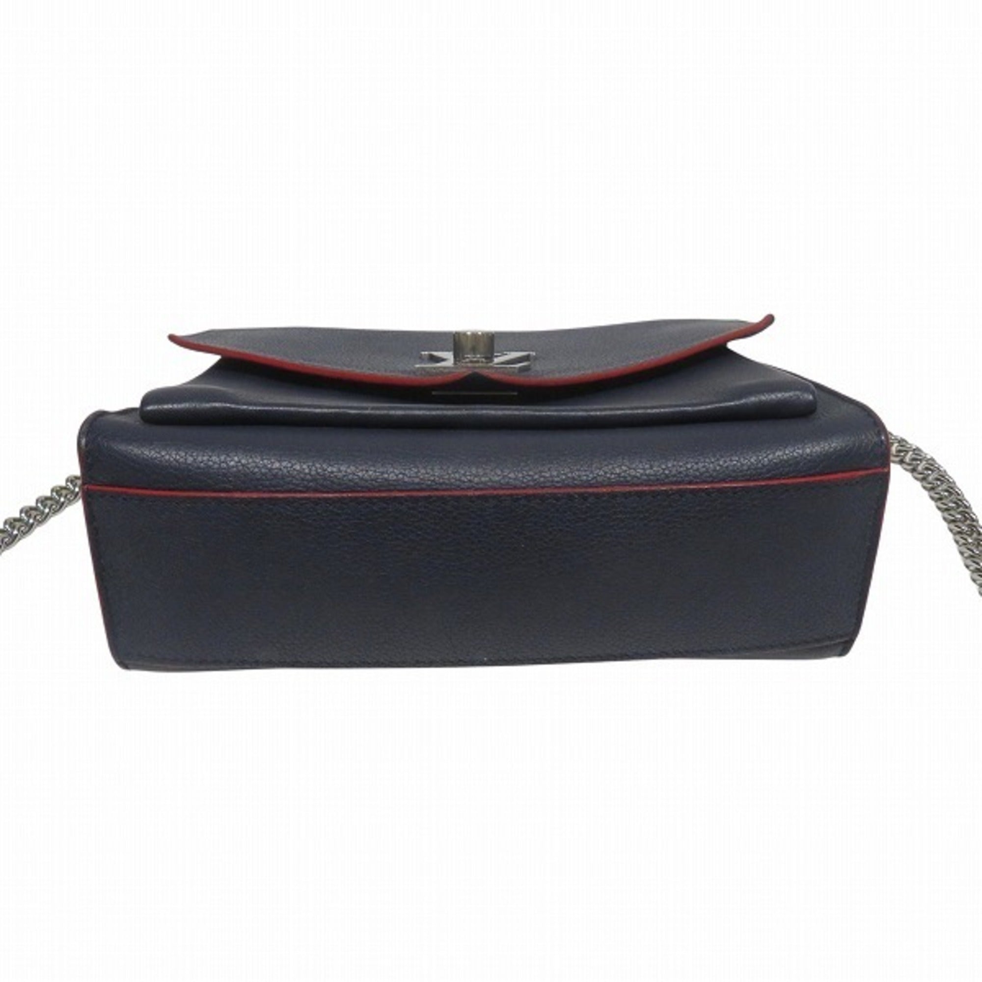 Louis Vuitton Marine Rouge Leather Handbag Shoulder Bag (Pre-Owned)
