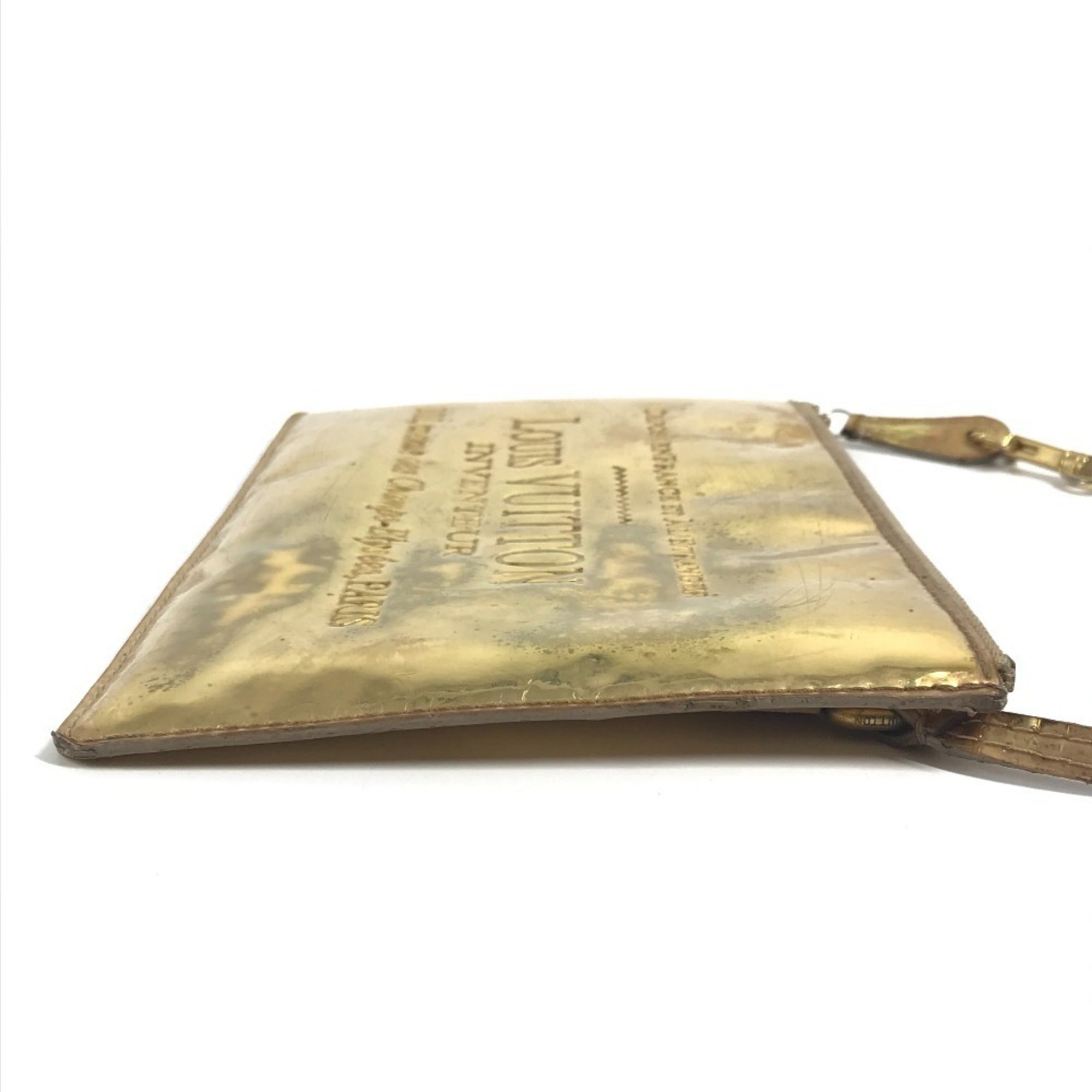 Louis Vuitton Gold Monogram Miroir Clutch Bag Handbag Pochette Pouch Shoulder Bag (Pre-Owned)