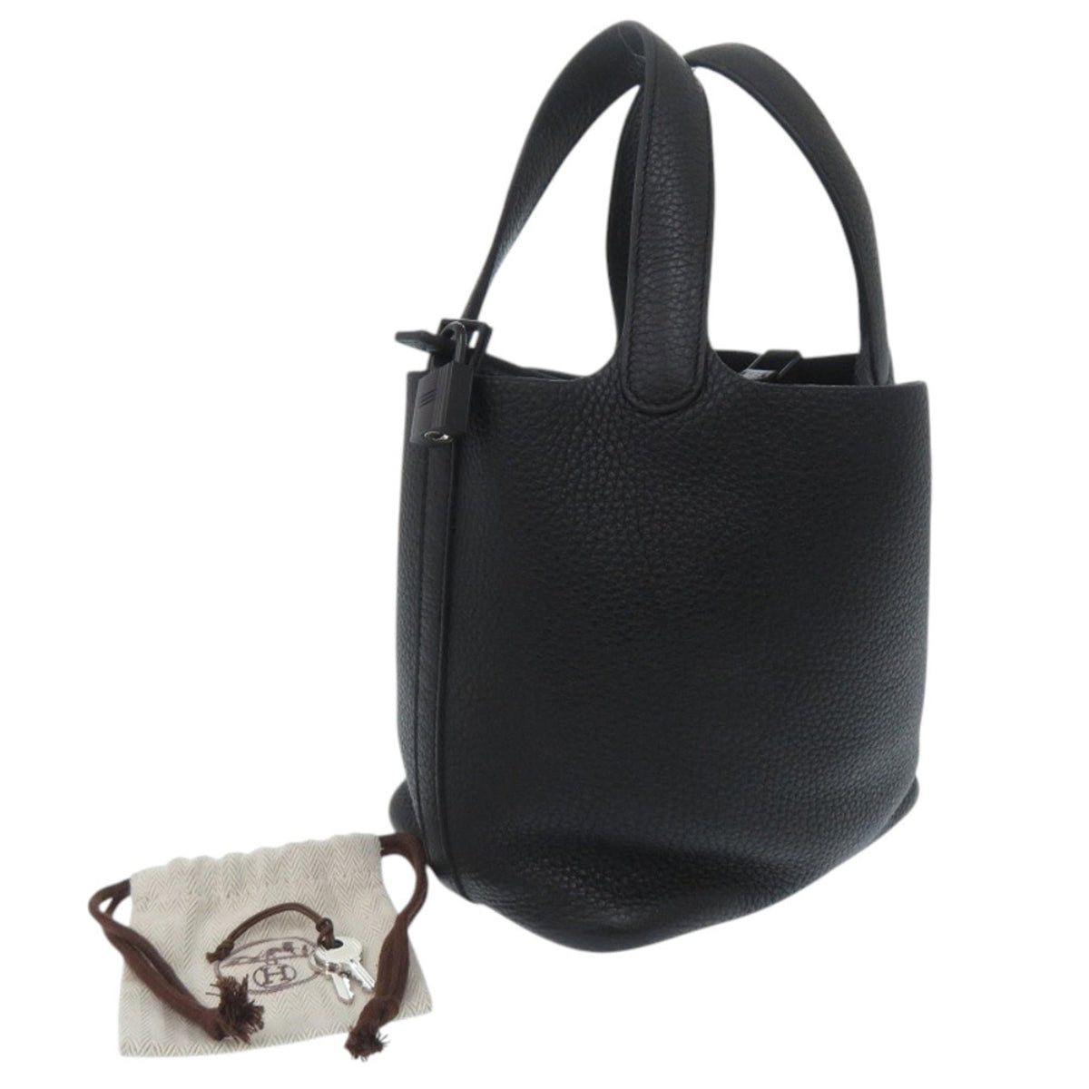 Hermes Black Taurillon Clemence Leather Handbag (Pre-Owned)