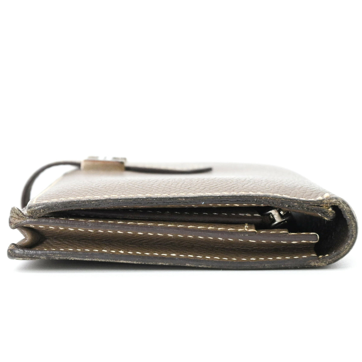 Hermes Grayish Epsom Leather Coin Purse/Coin Case (Pre-Owned)