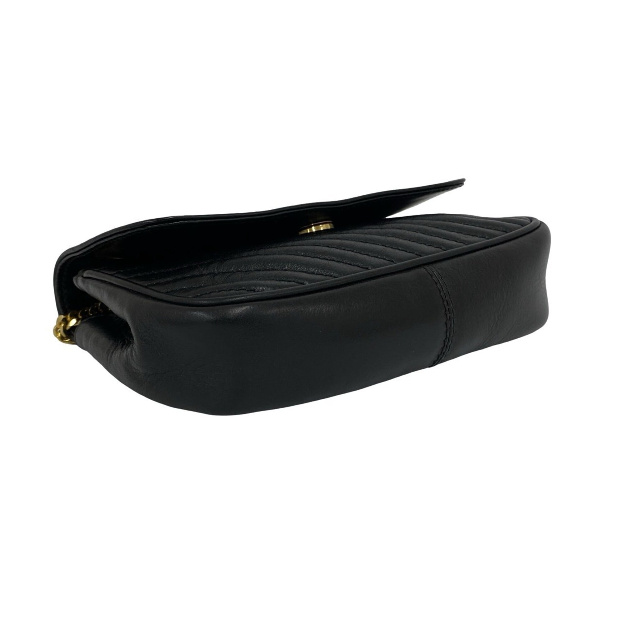 Celine Black Leather Pochette Shoulder Bag (Pre-Owned)