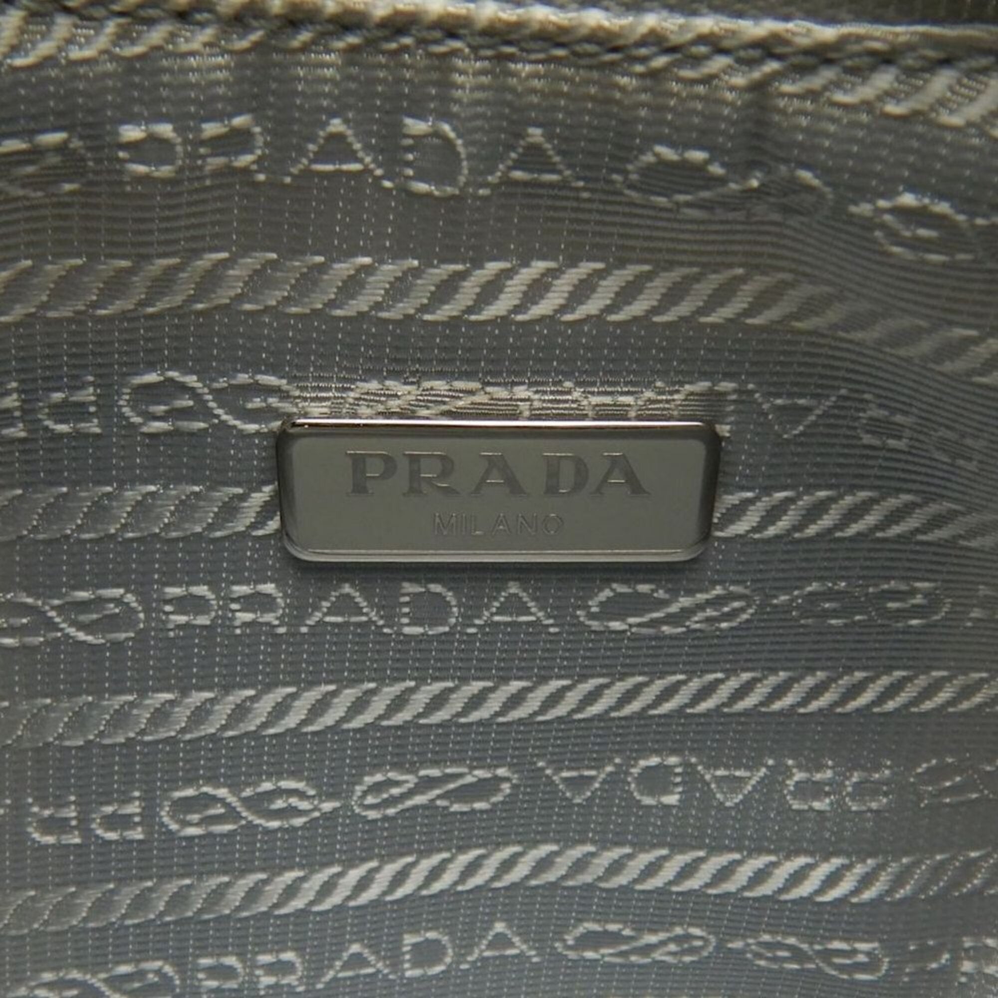 Prada Silver Nylon Shoulder Bag (Pre-Owned)