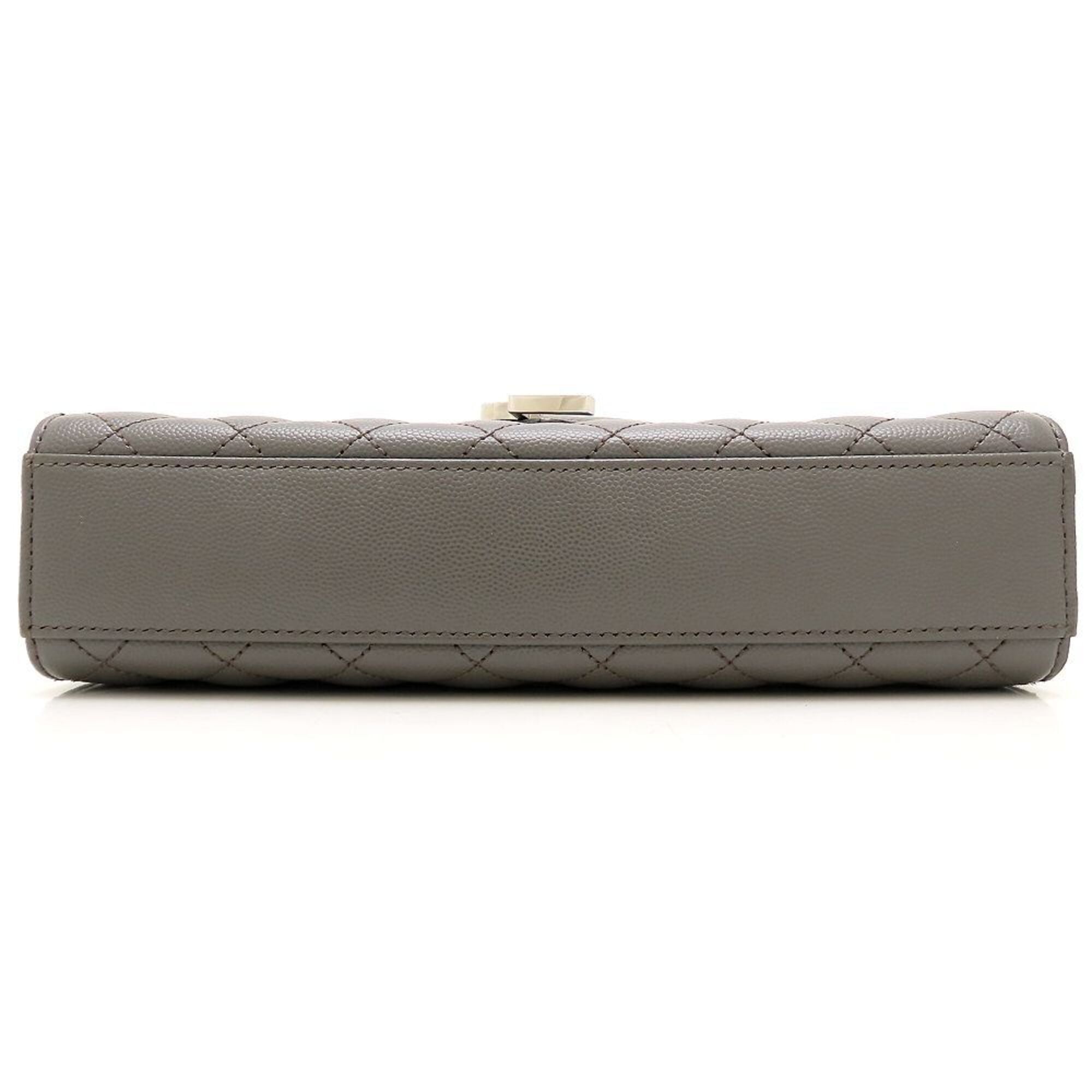 Yves Saint Laurent Gray Leather Shoulder Bag (Pre-Owned)