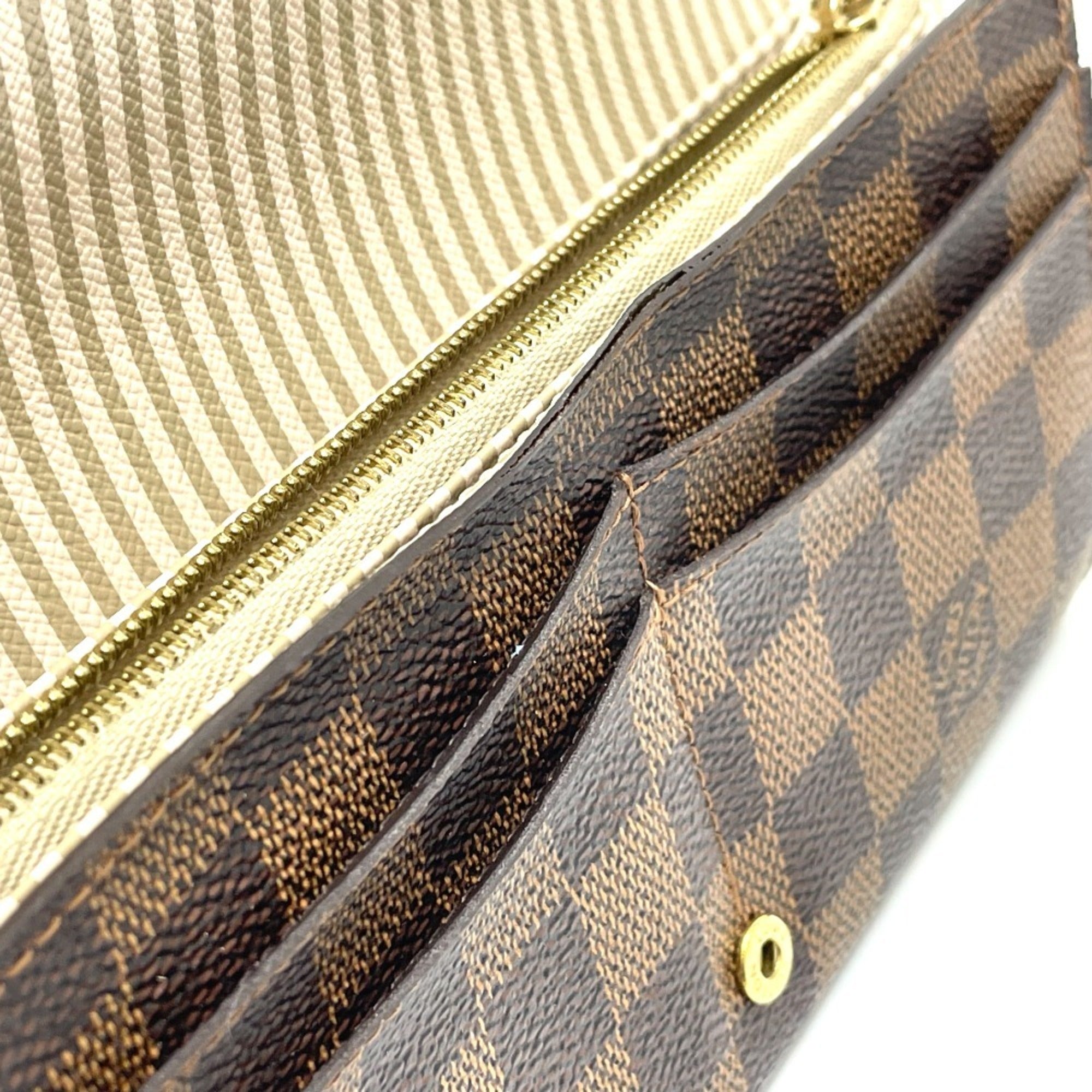 Louis Vuitton Damier Brown Damier Canvas Ebene Damier Canvas Long Wallet (Bi-Fold) (Pre-Owned)