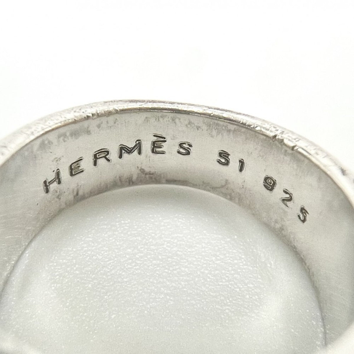 Hermes Silver 925 Band Ring (Pre-Owned)