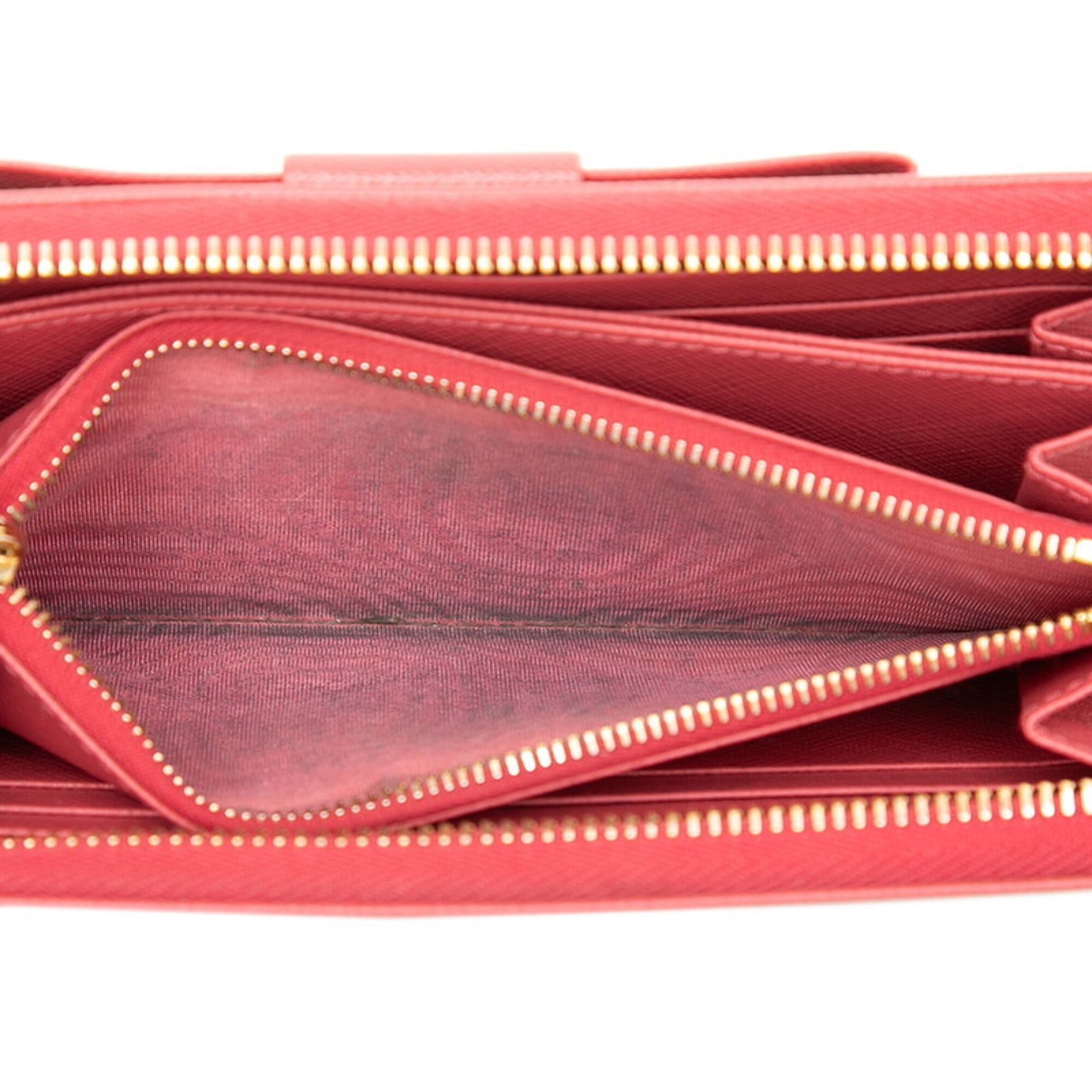 Prada Pink Leather Long Wallet (Bi-Fold) (Pre-Owned)