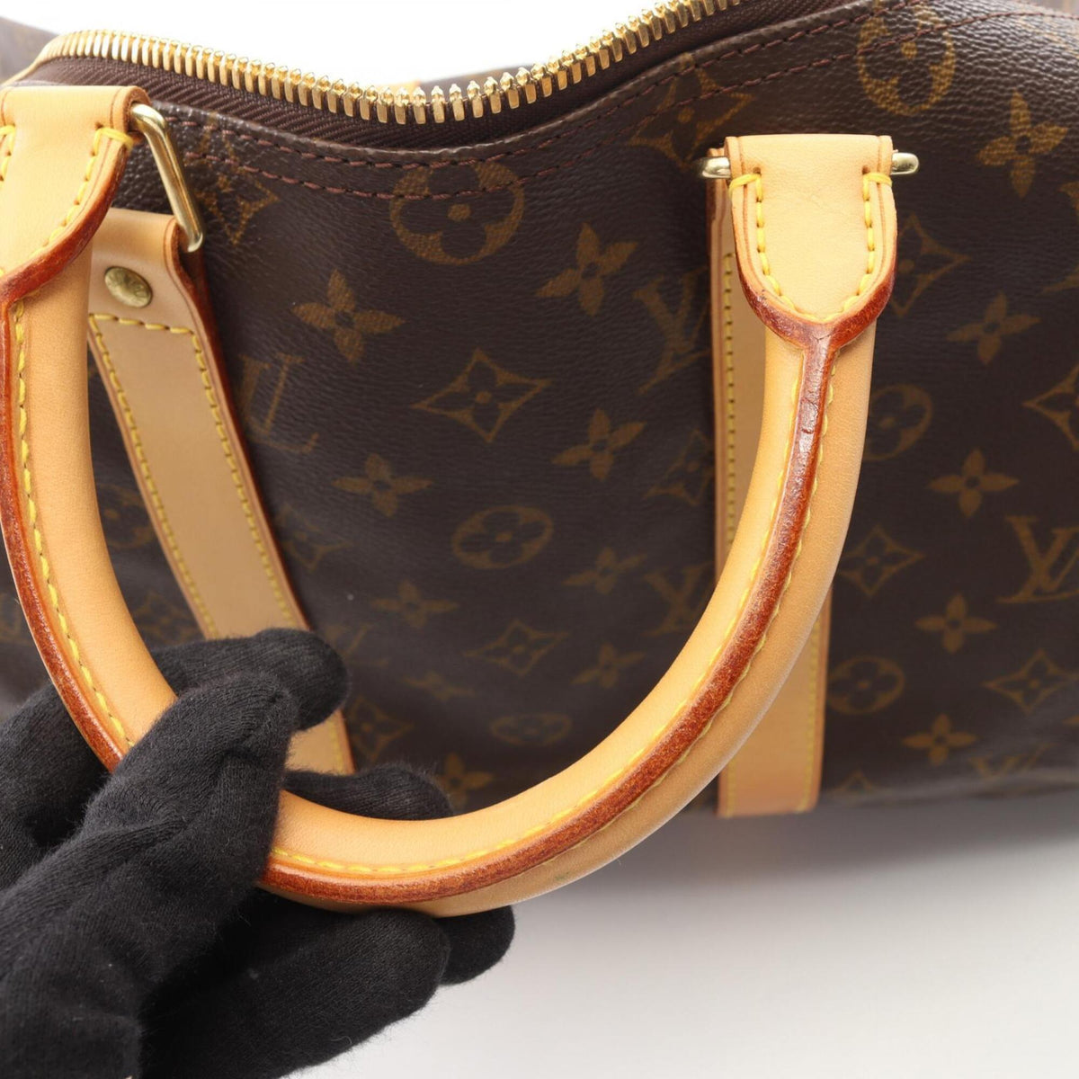 Louis Vuitton Monogram Brown Coated Canvas Leather Boston Bag (Pre-Owned)
