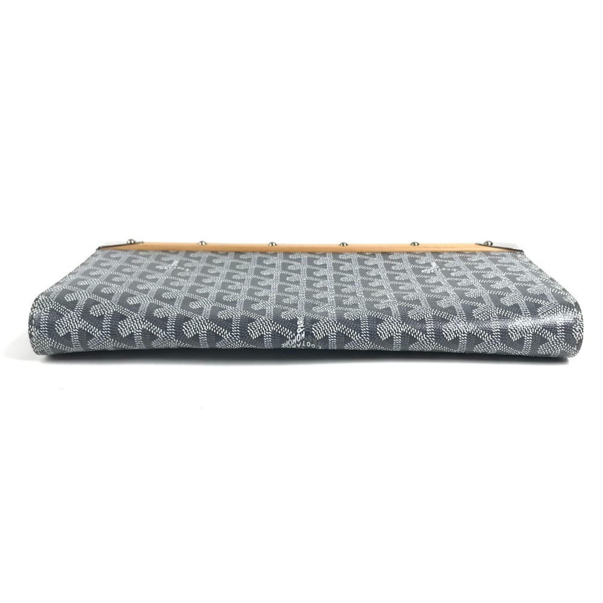 Goyard Gray Pvc Leather Clutch Bag Handbag (Pre-Owned)