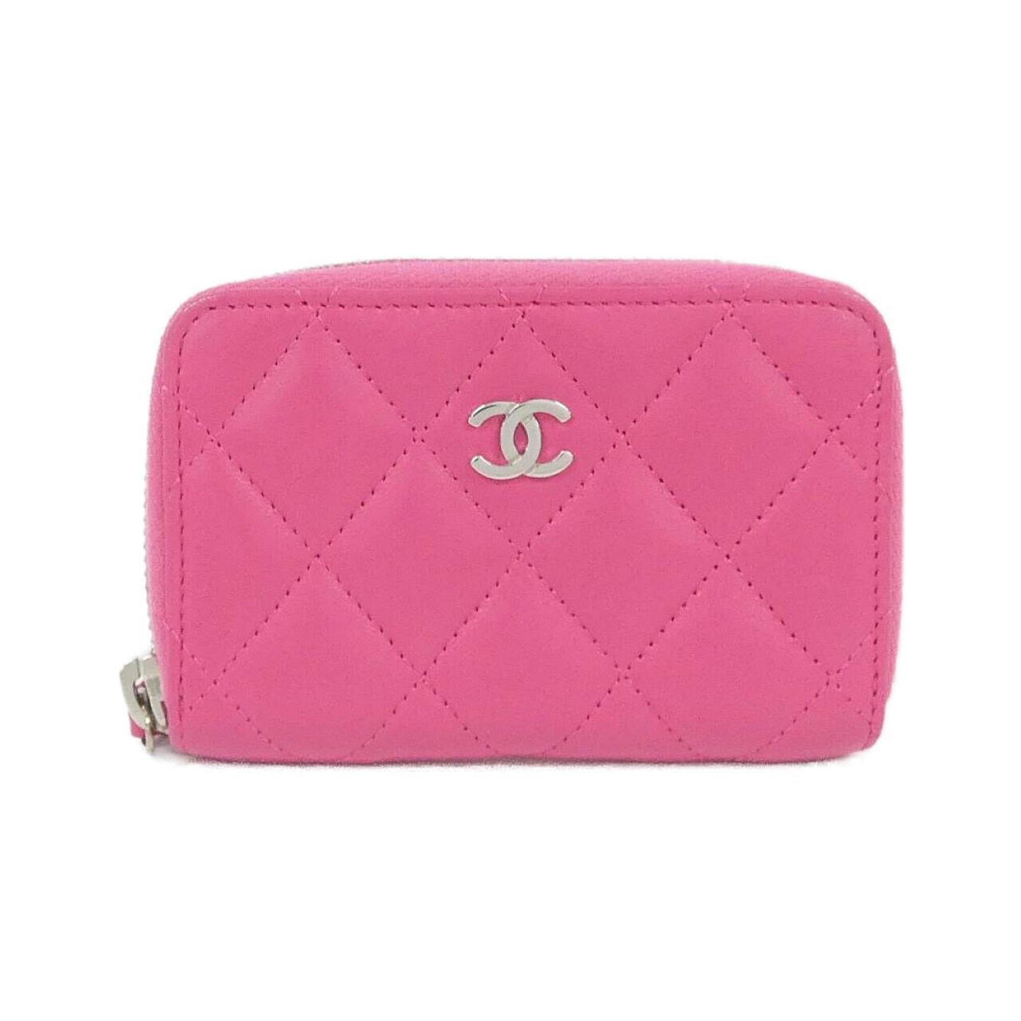 Chanel Pink Leather Coin Purse/Coin Case (Pre-Owned)