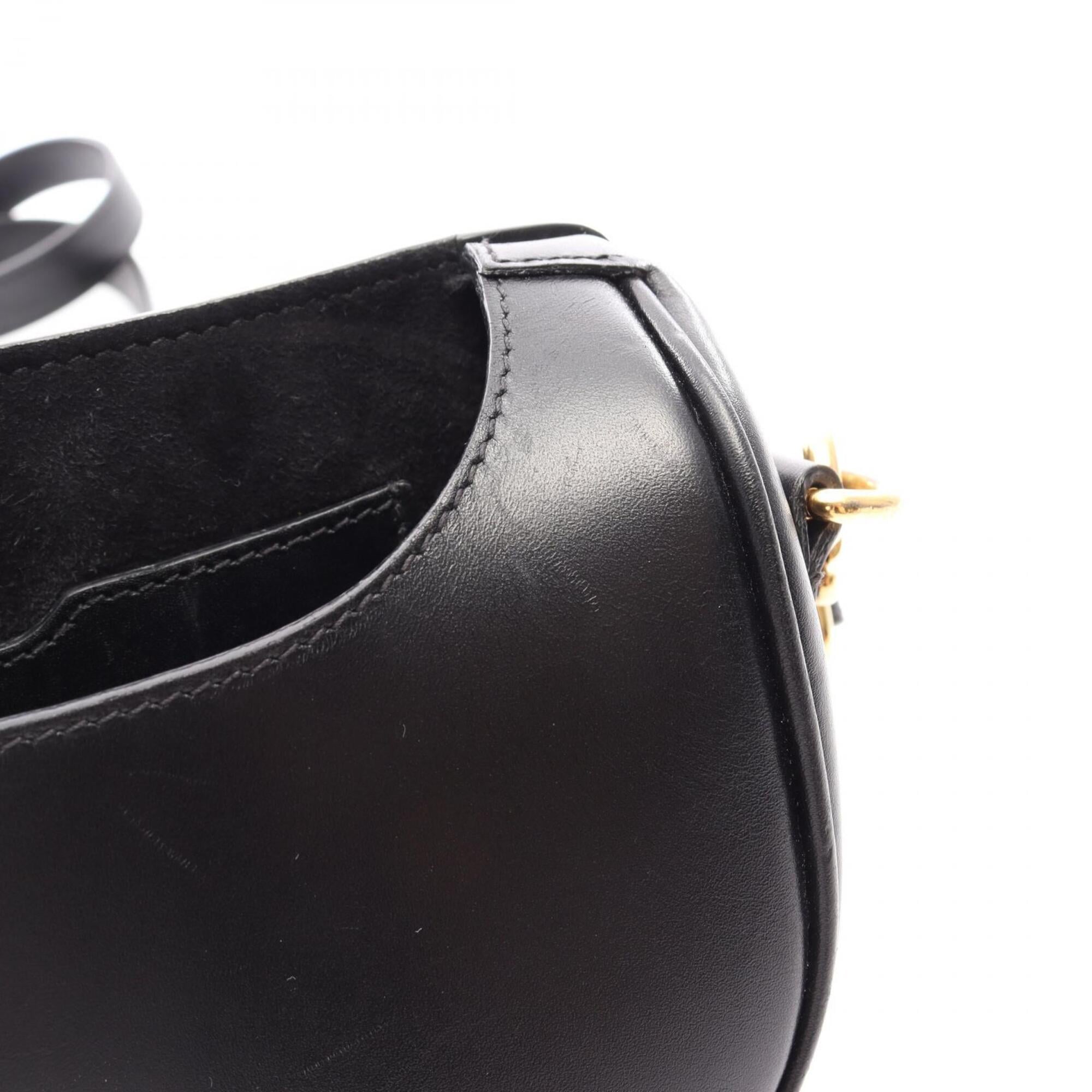 Christian Dior Black Leather Handbag Shoulder Bag (Pre-Owned)
