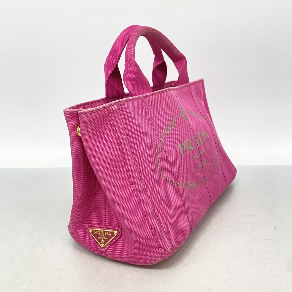 Prada Pink Canvas Tote Bag (Pre-Owned)