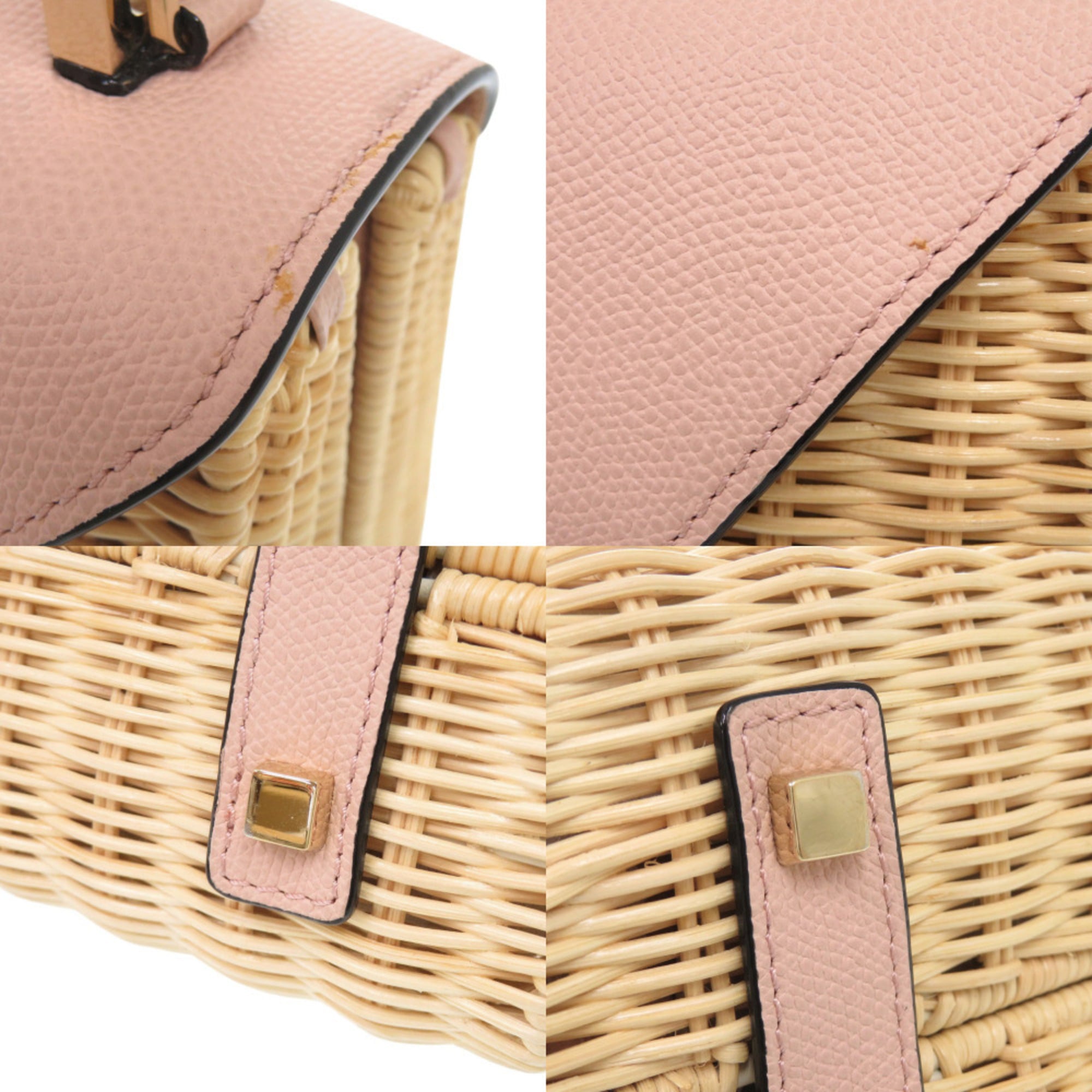 Valextra Beige Pink Leather Handbag (Pre-Owned)