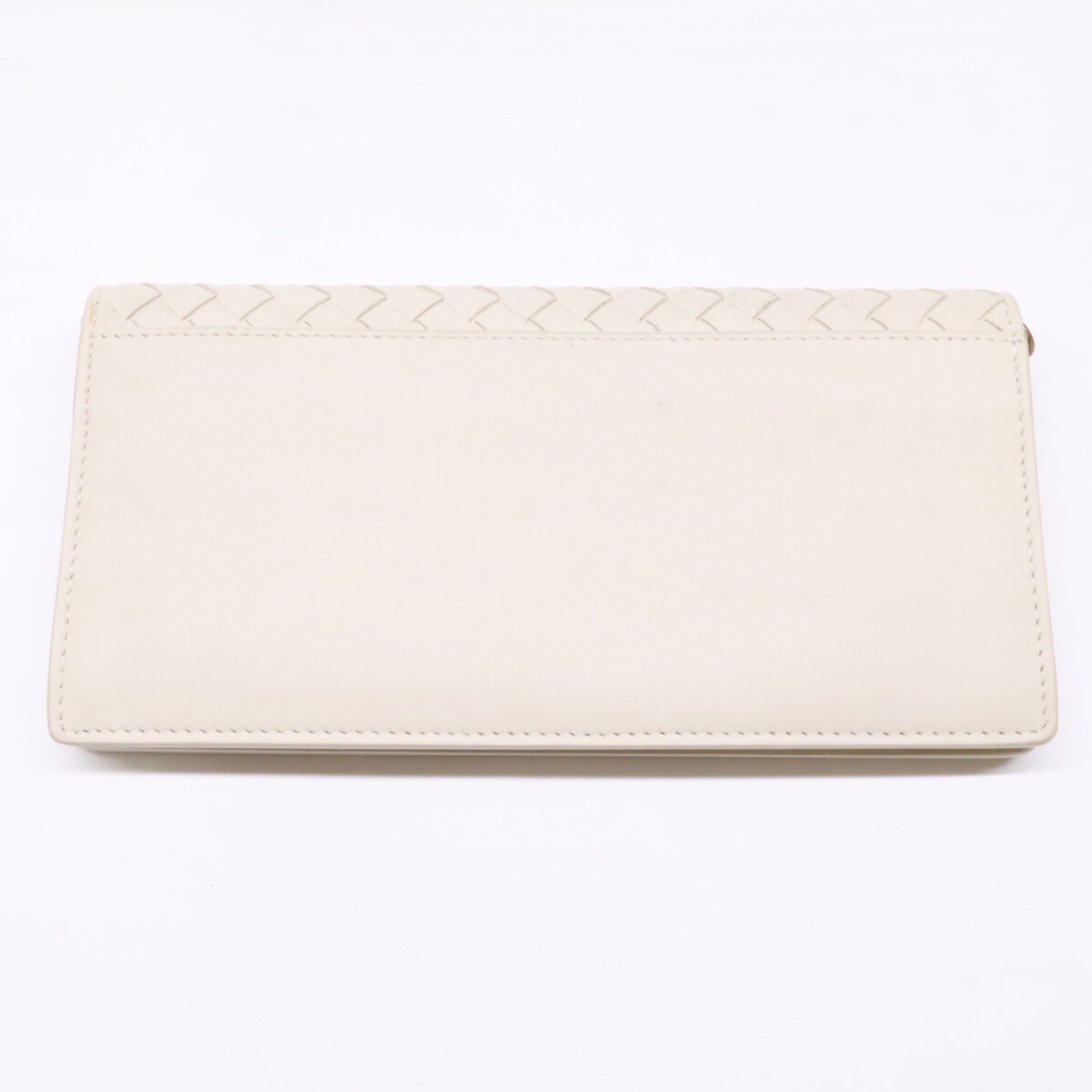 Bottega Veneta Ivory Leather Chain/Shoulder Wallet (Pre-Owned)
