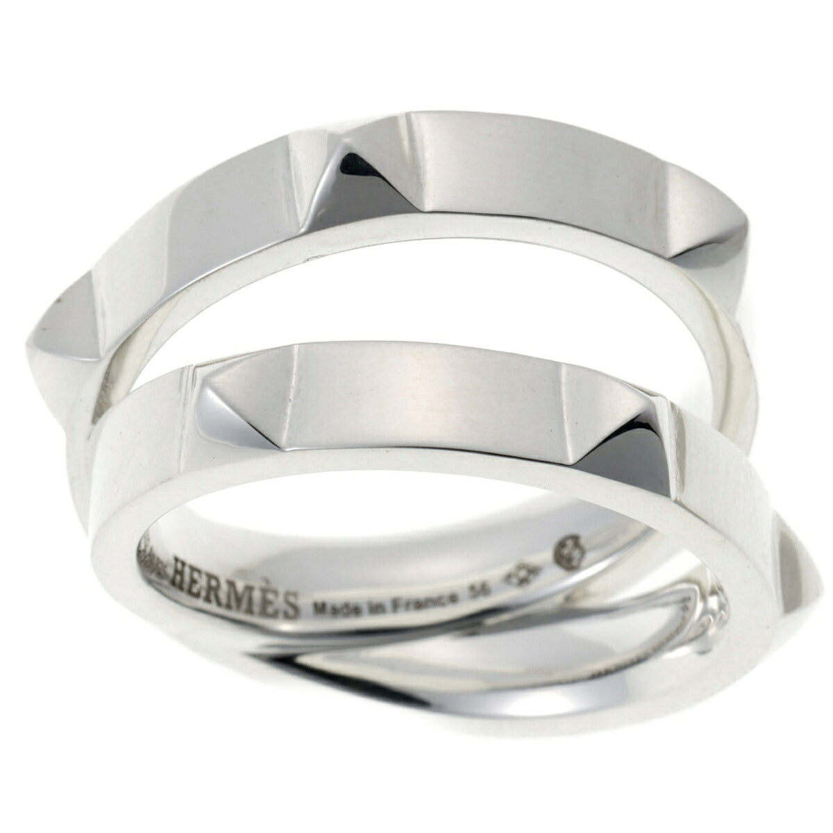 Hermes Silver 925 Band Ring (Pre-Owned)