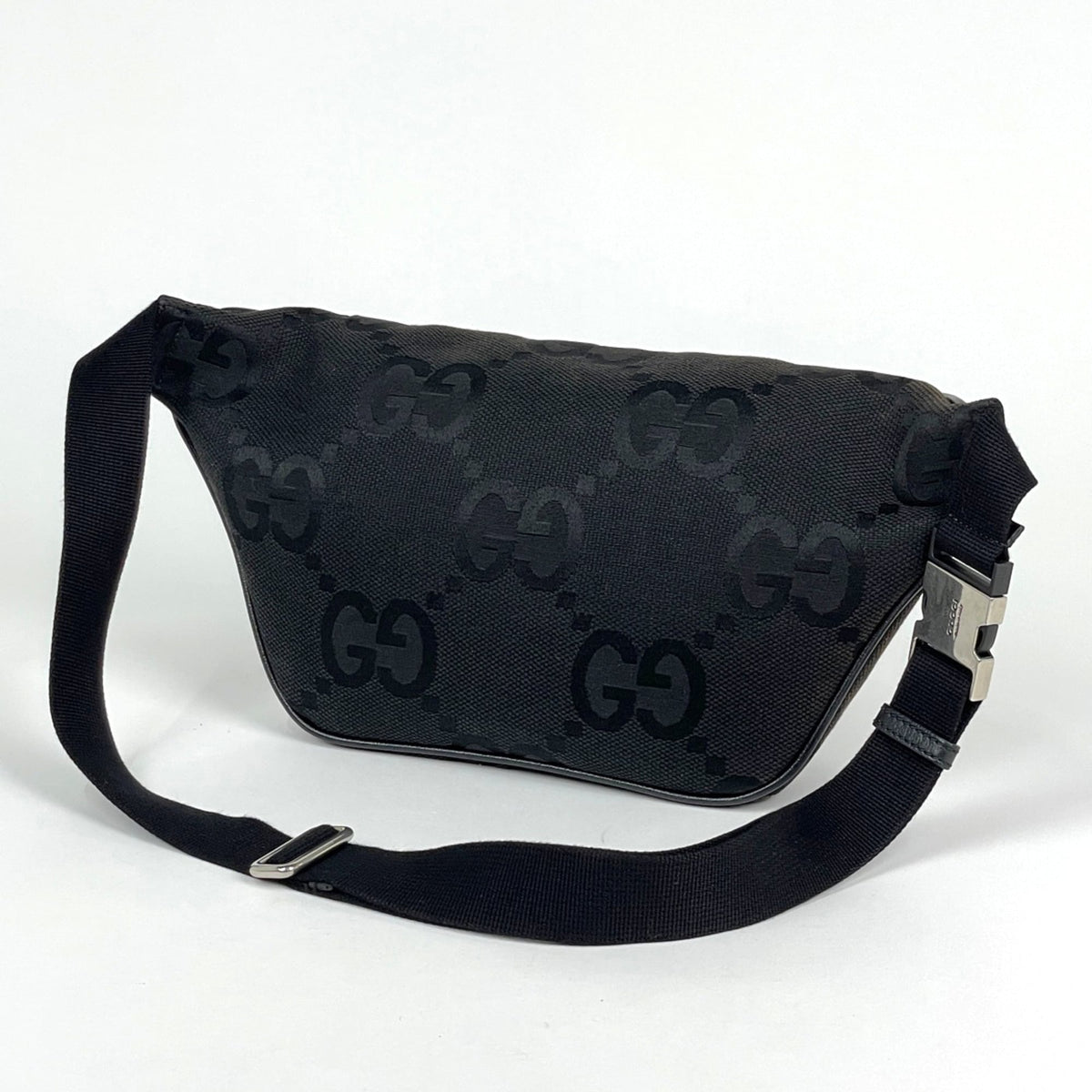 Gucci Black Gg Canvas Leather Fanny Pack (Pre-Owned)
