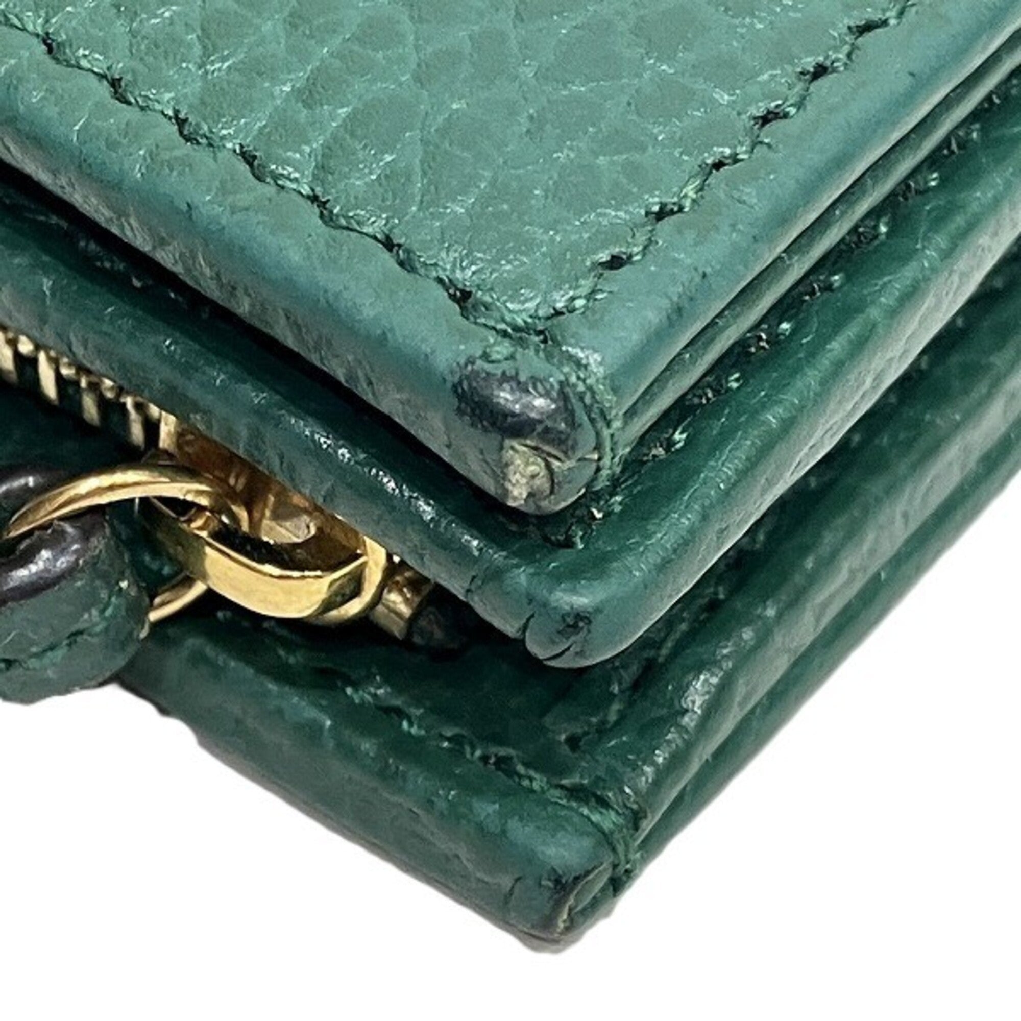 Gucci Green Leather Wallet (Bi-Fold) (Pre-Owned)
