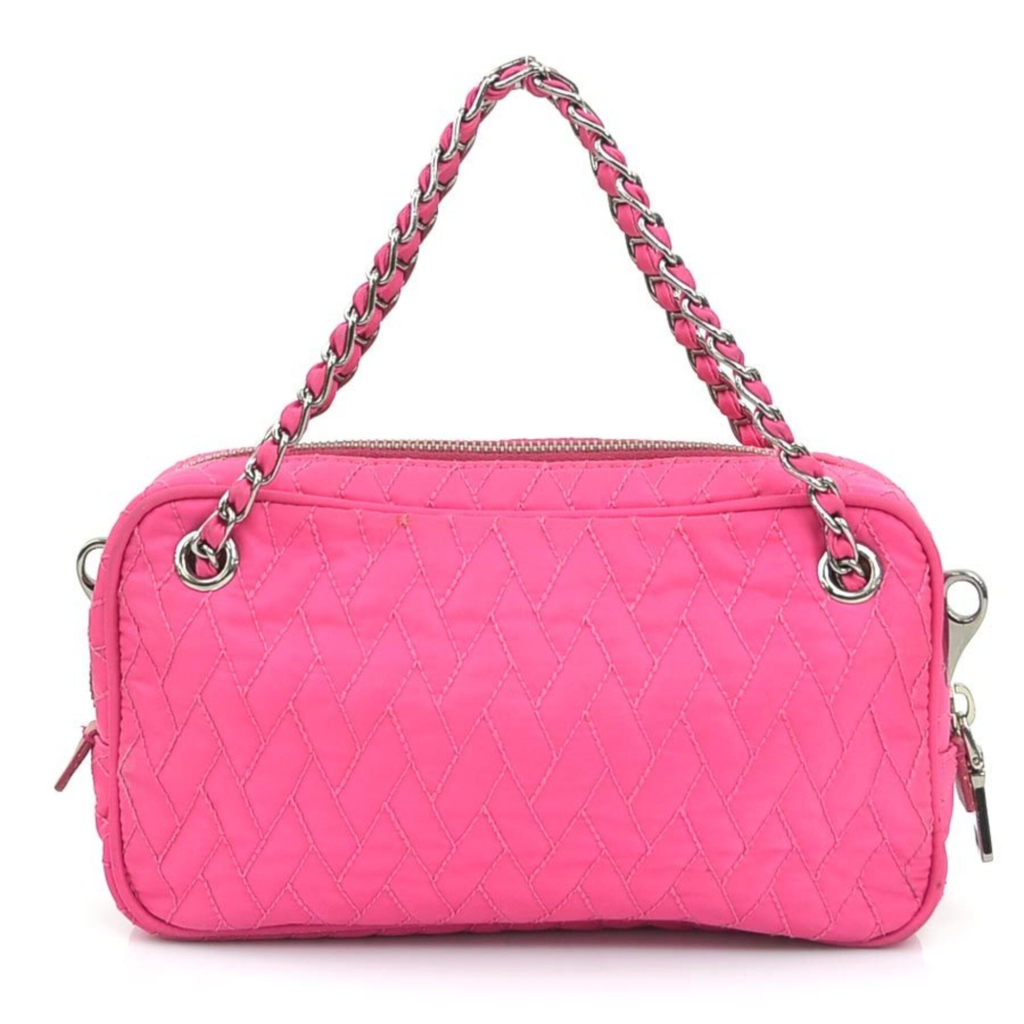 Prada Pink Nylon Handbag Shoulder Bag (Pre-Owned)