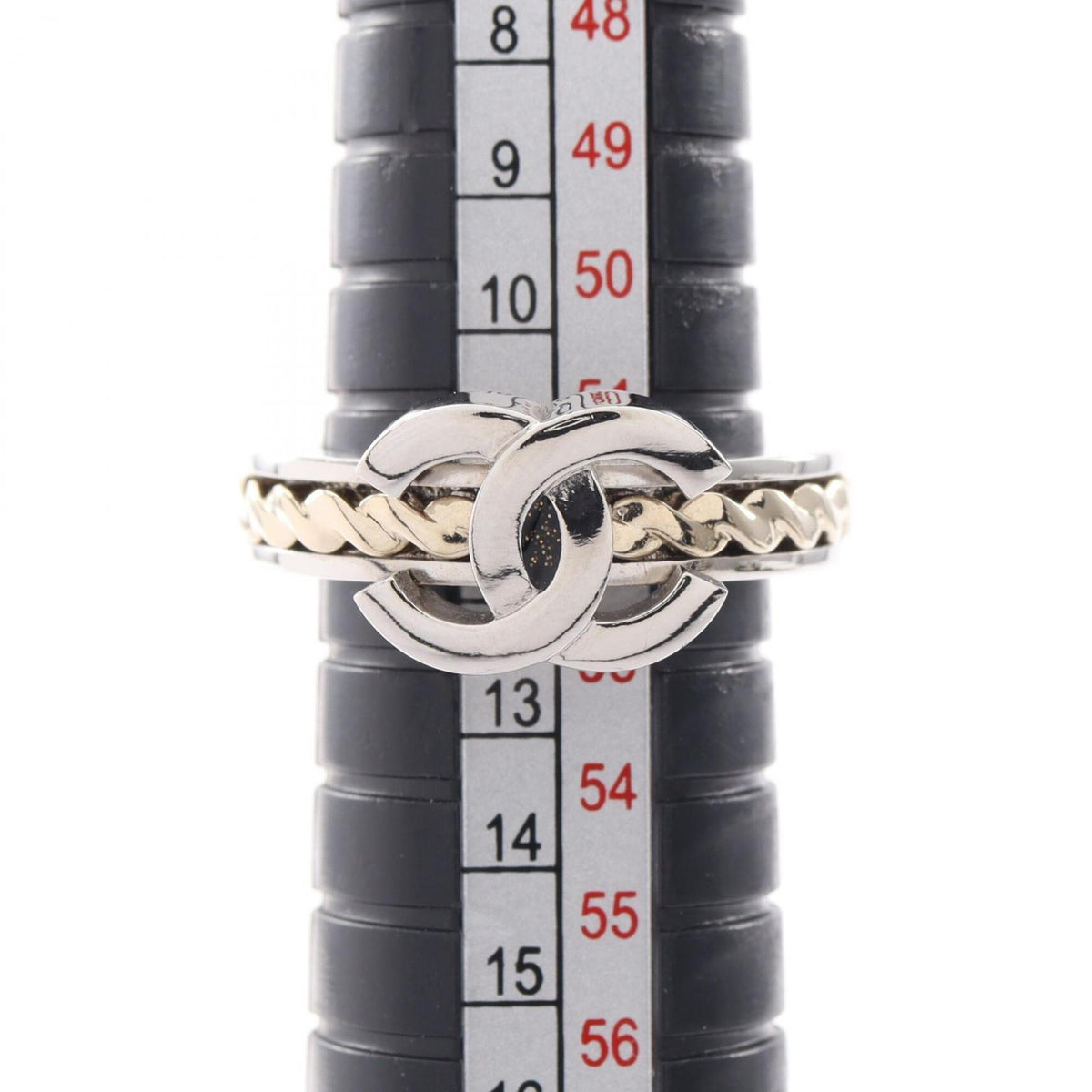 Chanel Gold Silver Stainless Steel Band Ring (Pre-Owned)