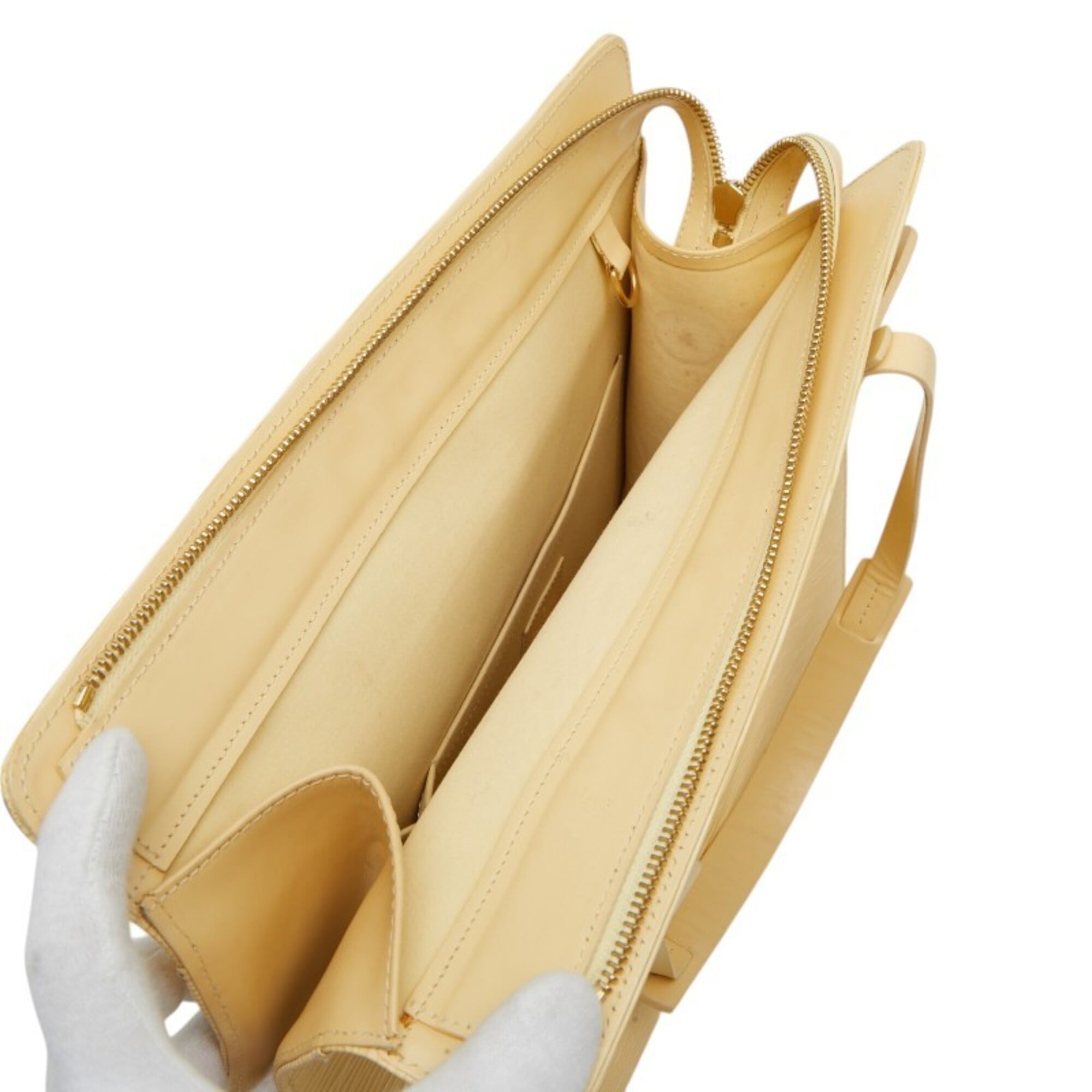 Louis Vuitton Yellow Leather Handbag Tote Bag (Pre-Owned)
