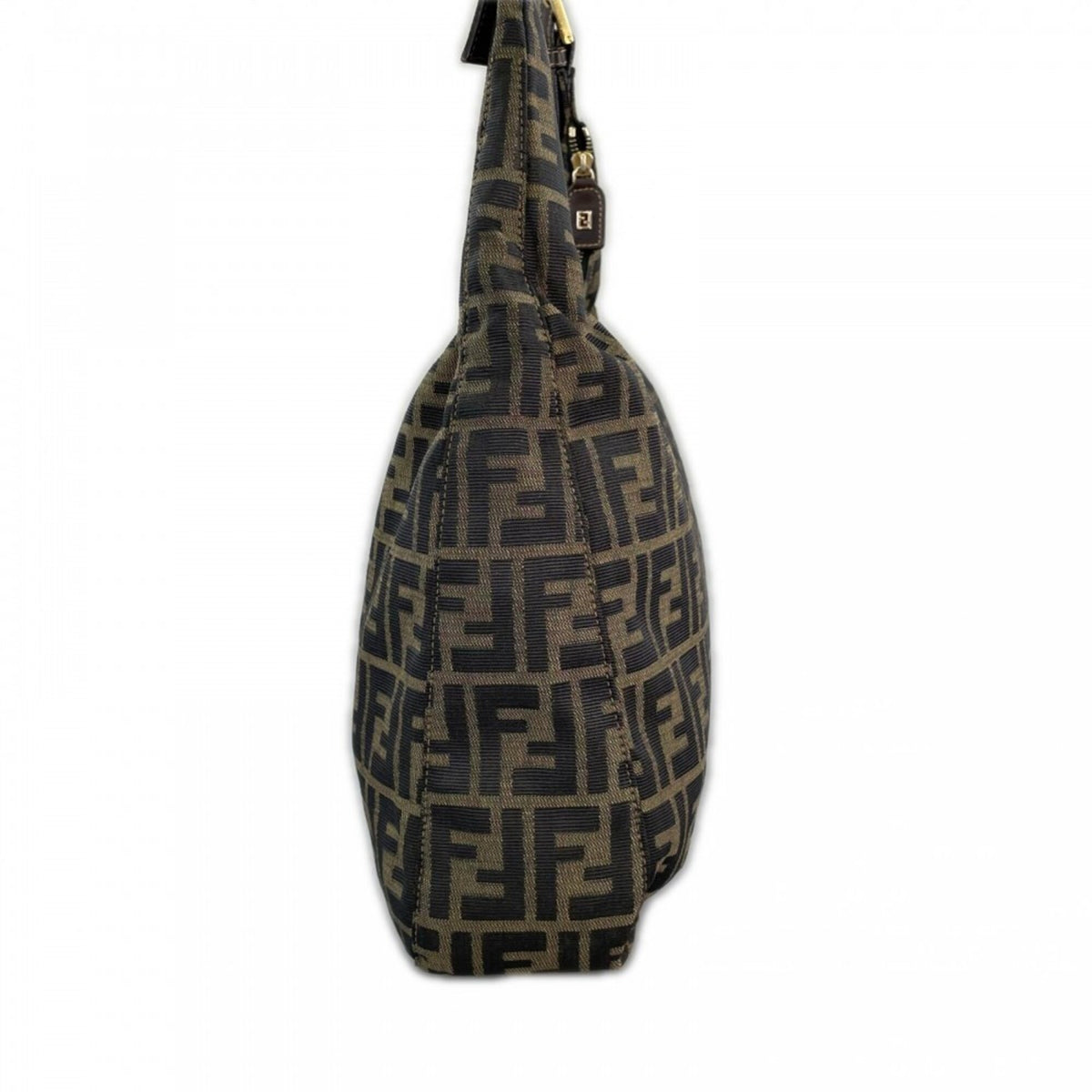 Fendi Zucca Brown Canvas Shoulder Bag (Pre-Owned)