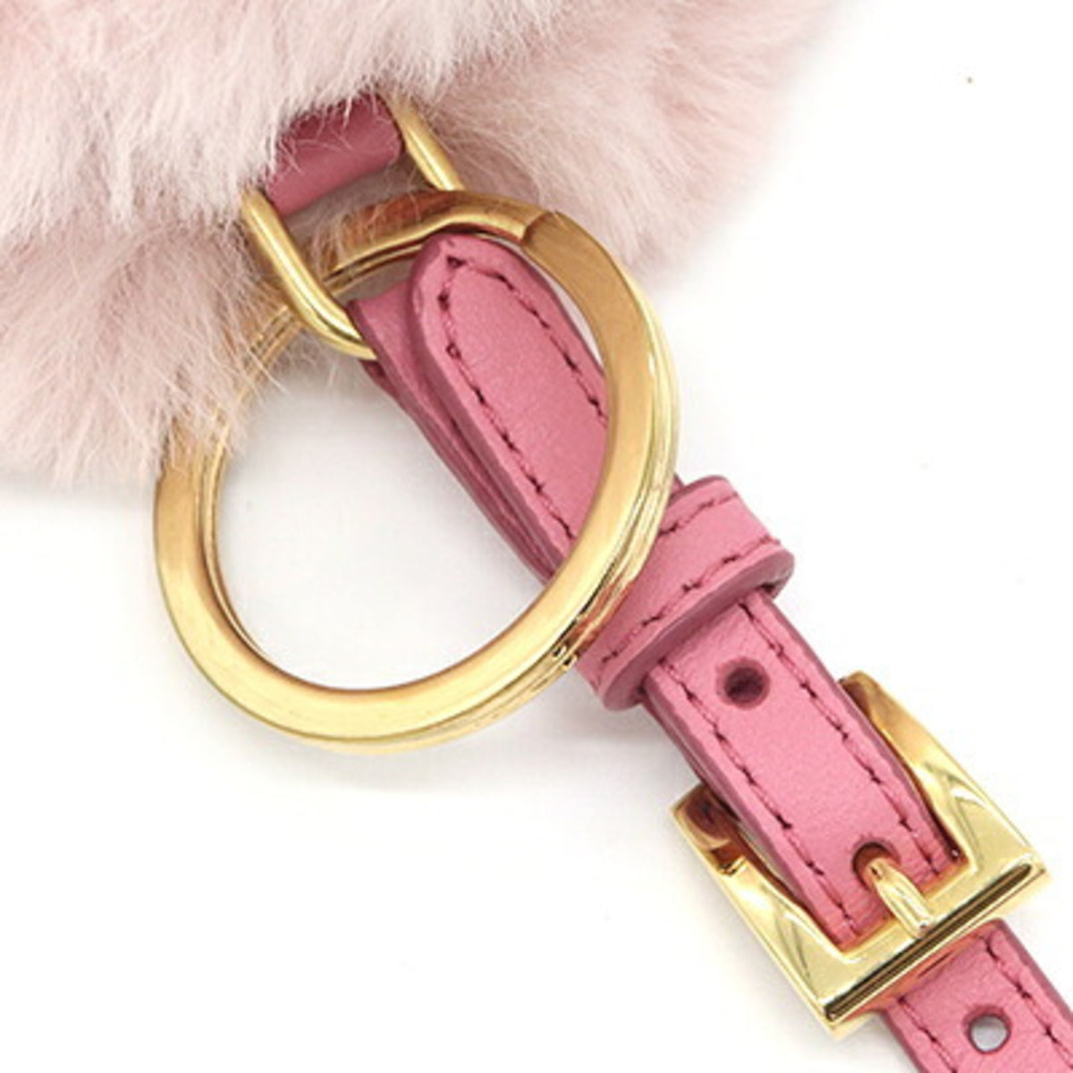 Prada Light Pink Pink White Fur Handbag Pouch (Pre-Owned)