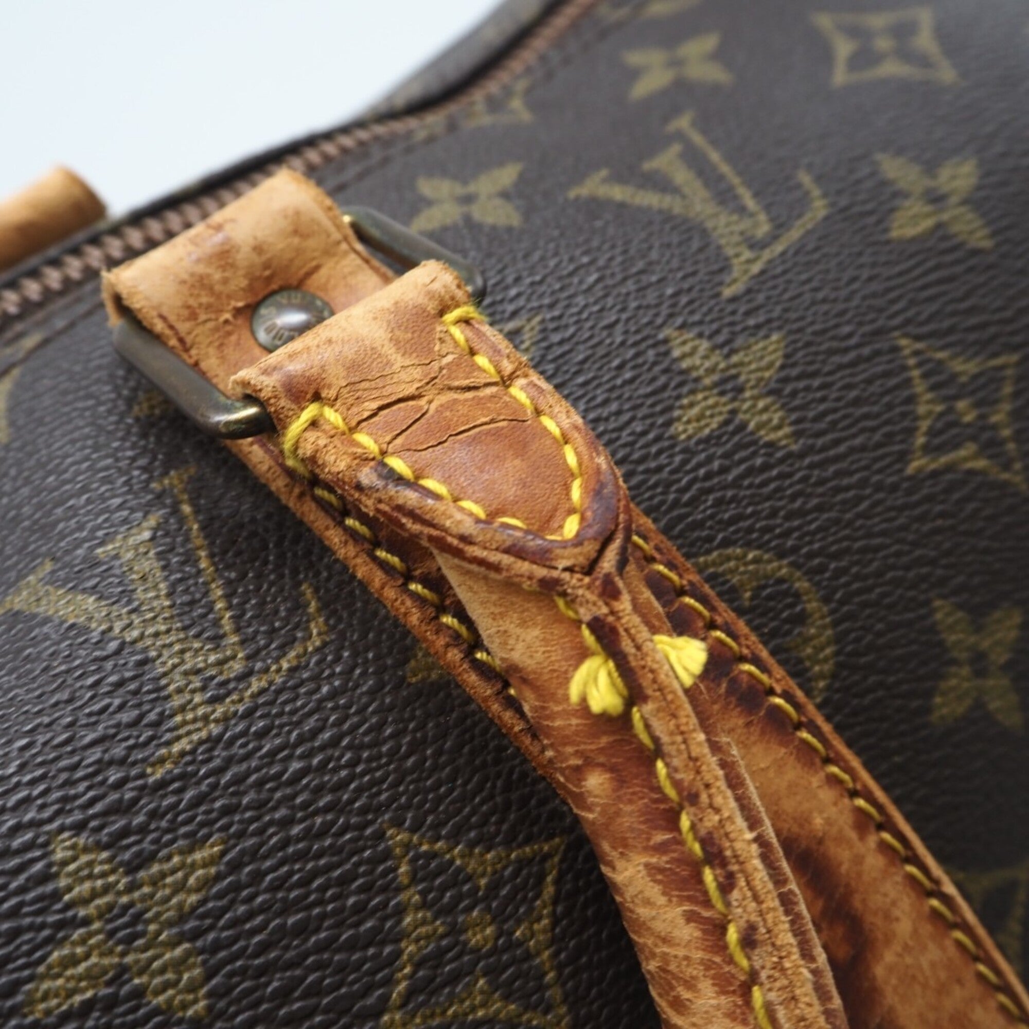 Louis Vuitton Brown Coated Canvas Leather Boston Bag (Pre-Owned)