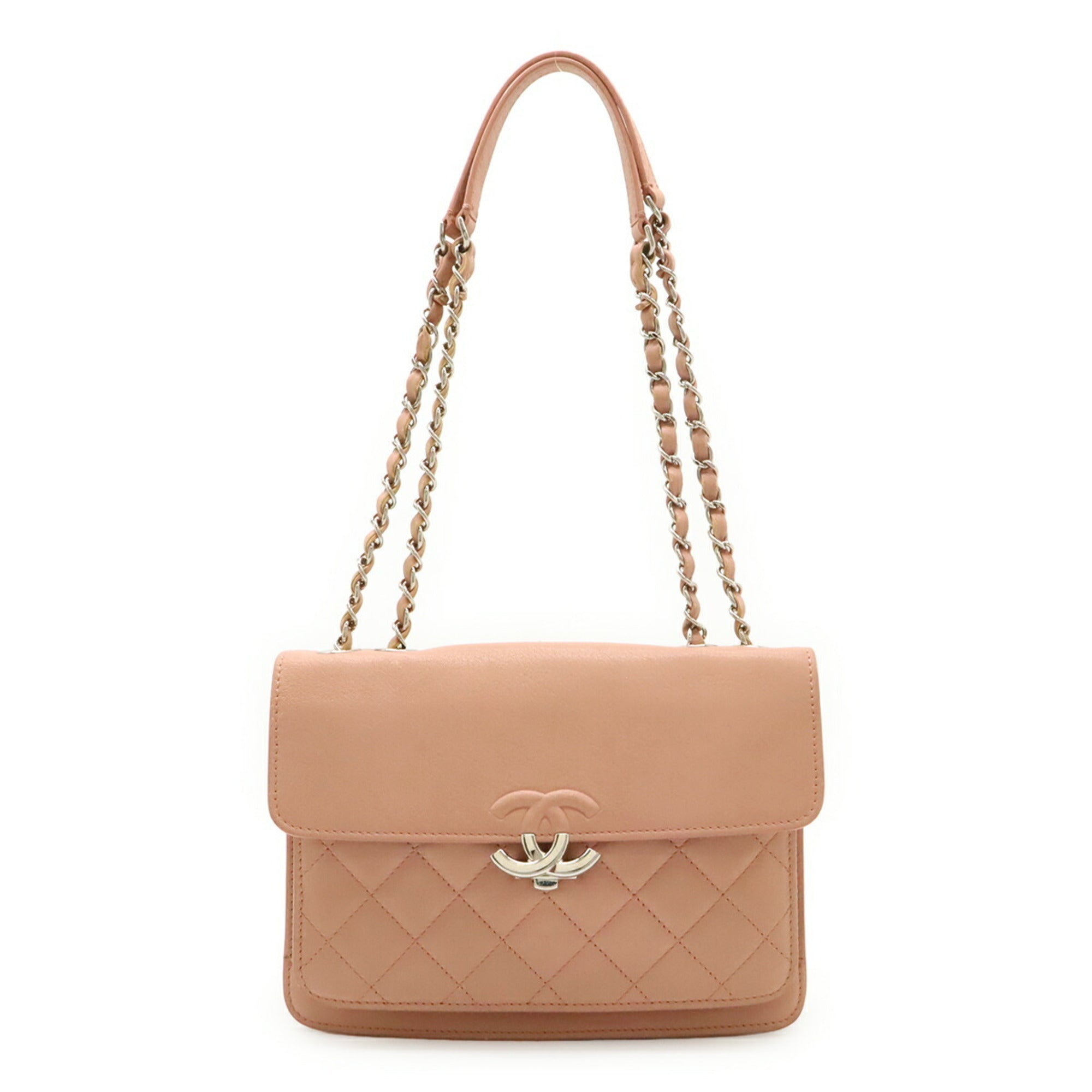 Chanel Pink Leather Shoulder Bag (Pre-Owned)