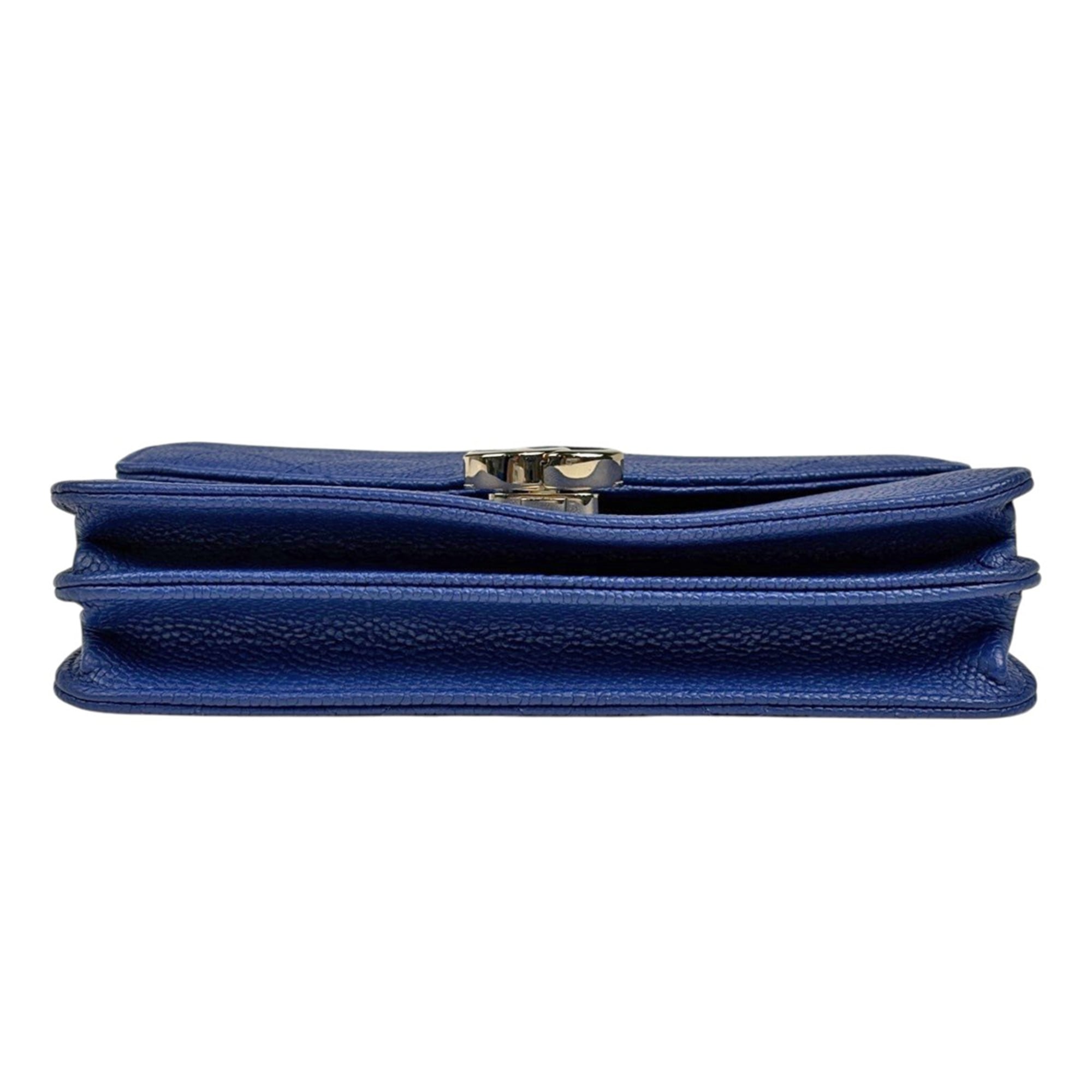 Chanel Blue Grained Calfskin Shoulder Bag (Pre-Owned)