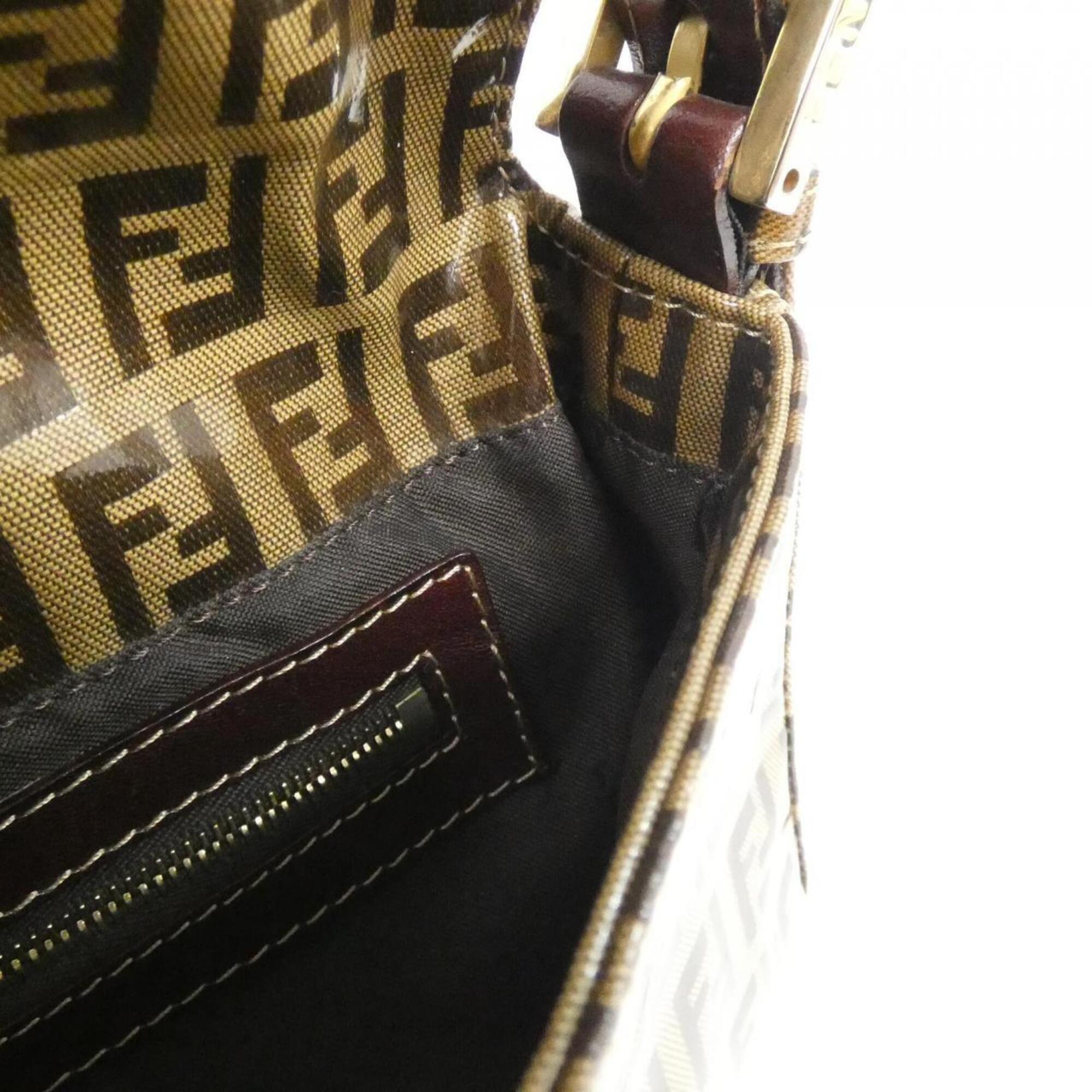 Fendi Baguette Brown Pvc Vinyl Canvas Shoulder Bag (Pre-Owned)