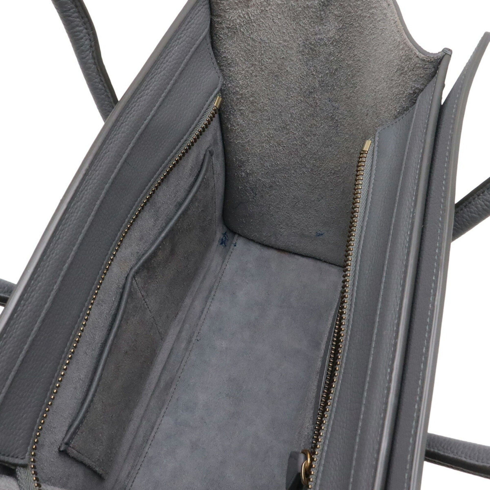 Celine Gray Leather Handbag Tote Bag (Pre-Owned)