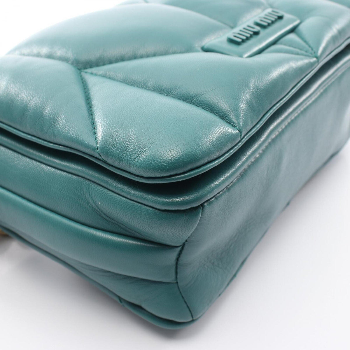 Miu Miu Green Leather Handbag Shoulder Bag (Pre-Owned)