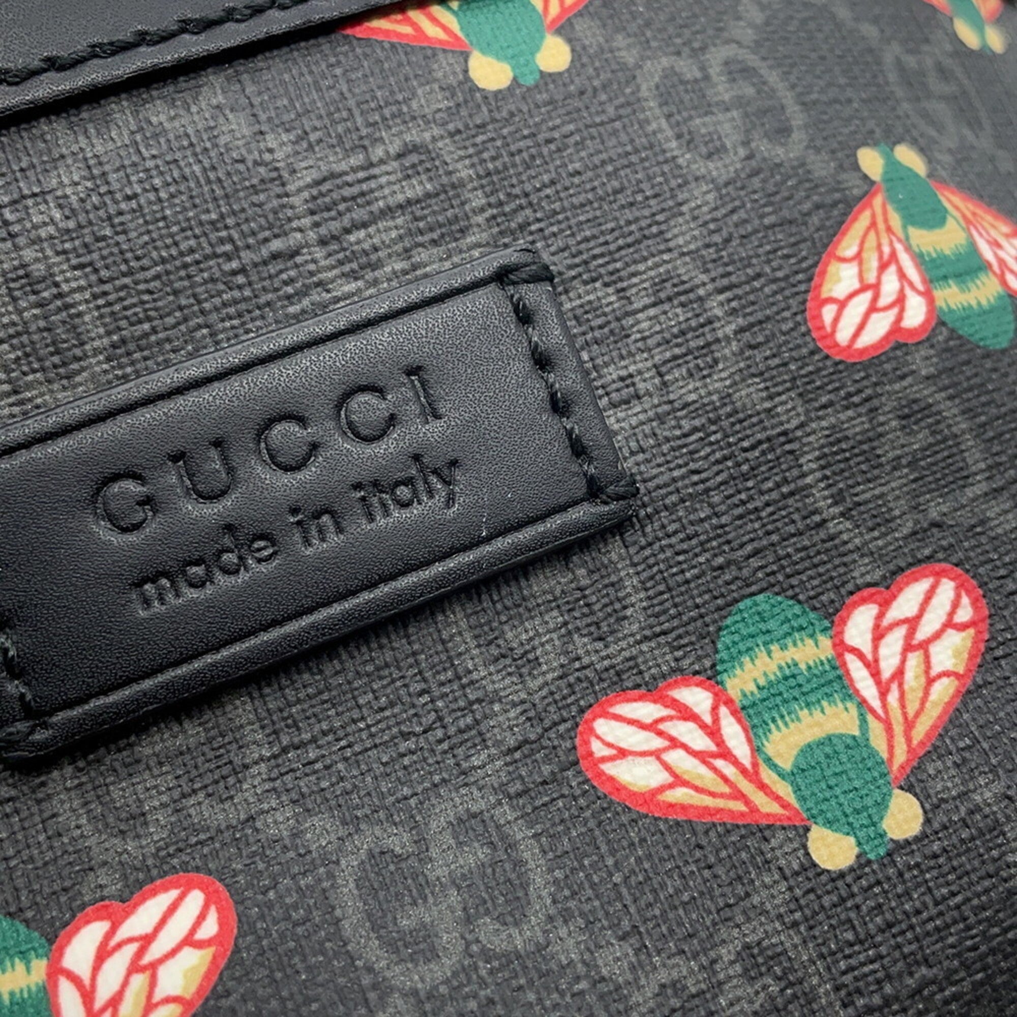 Gucci Black Gg Supreme Leather Sling Bag (Pre-Owned)