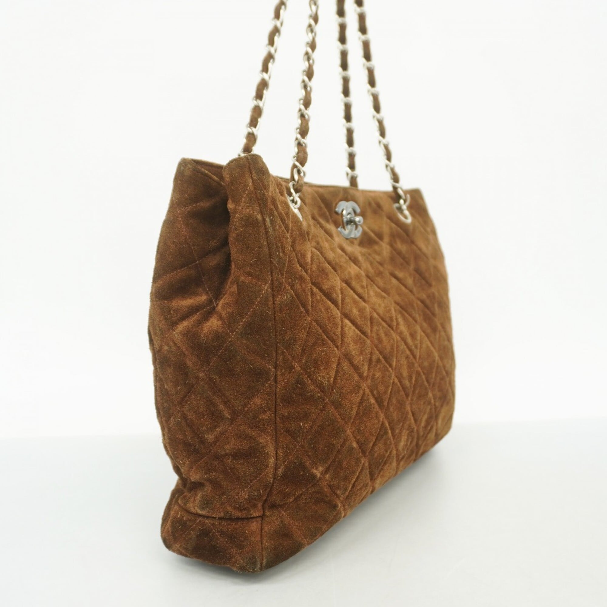 Chanel Brown Suede Tote Bag (Pre-Owned)