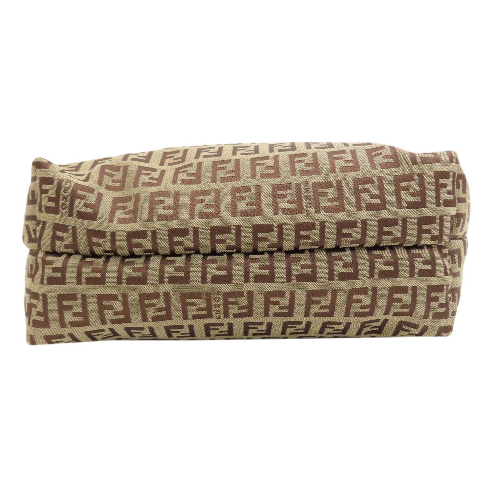 Fendi Zucchino Brown Canvas Handbag (Pre-Owned)