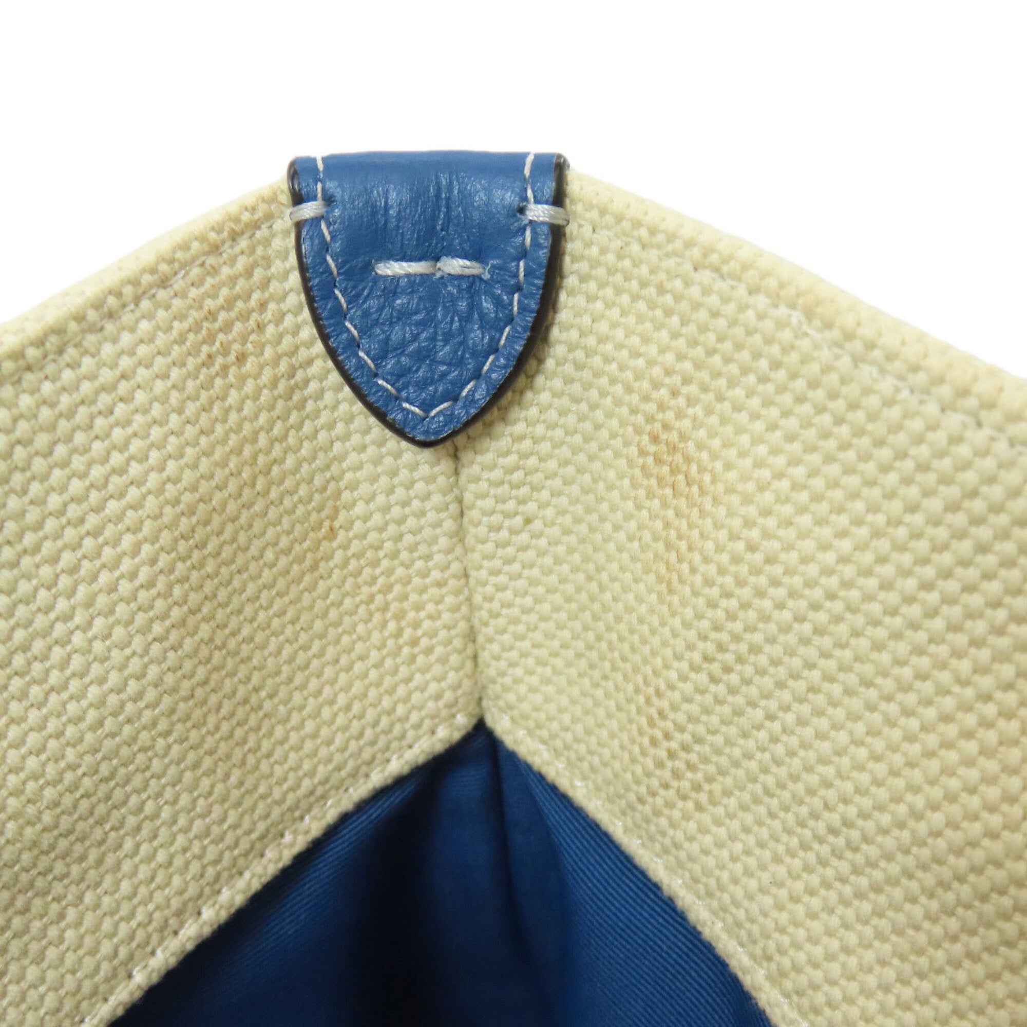 Coach Beige Blue Canvas Tote Bag (Pre-Owned)