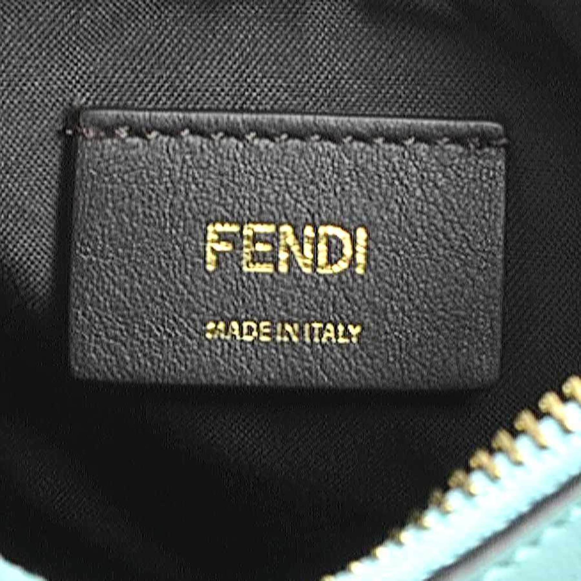 Fendi Light Blue Leather Shoulder Bag (Pre-Owned)