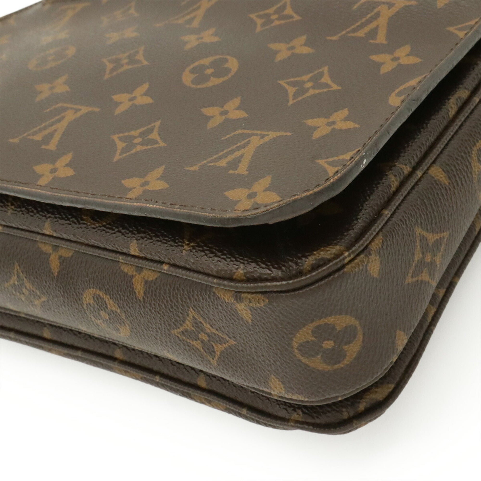 Louis Vuitton Brown Galle Monogram Monogram Clutch Bag Handbag Pochette Shoulder Bag (Pre-Owned)