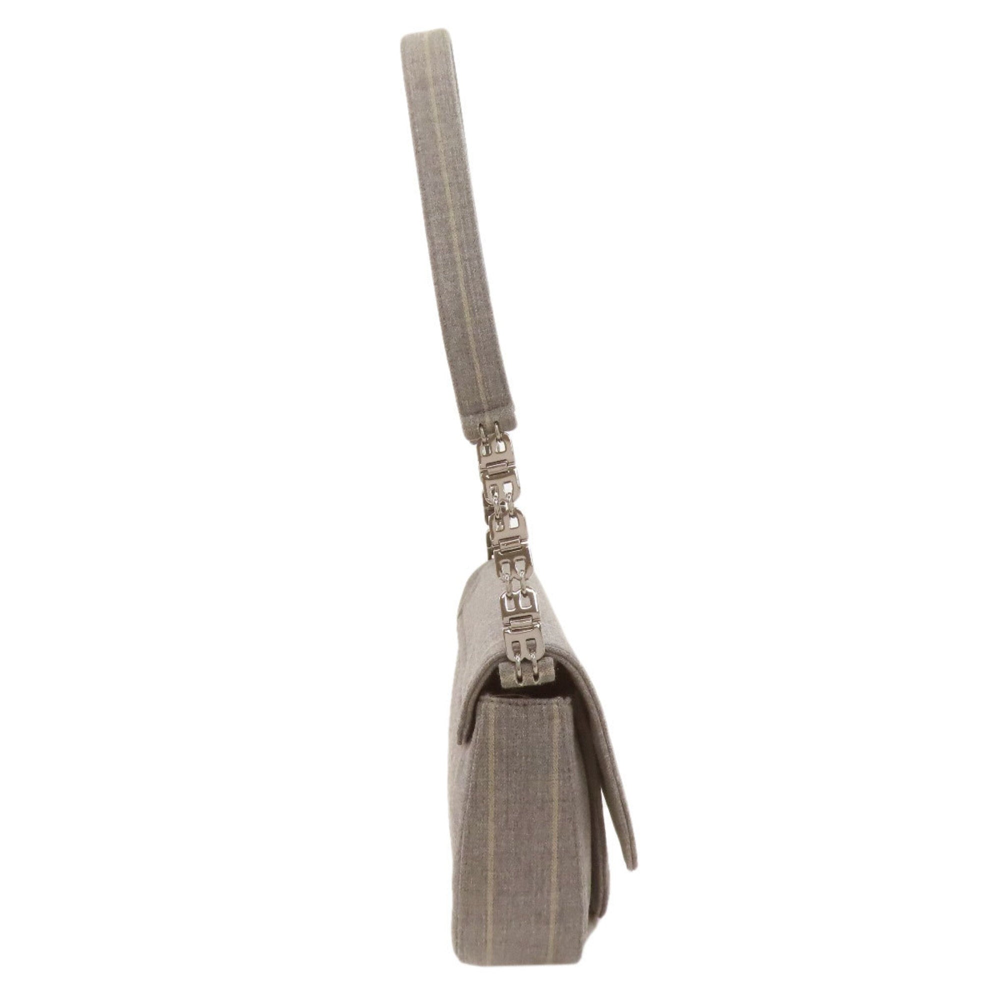 Bally Gray Canvas Shoulder Bag (Pre-Owned)