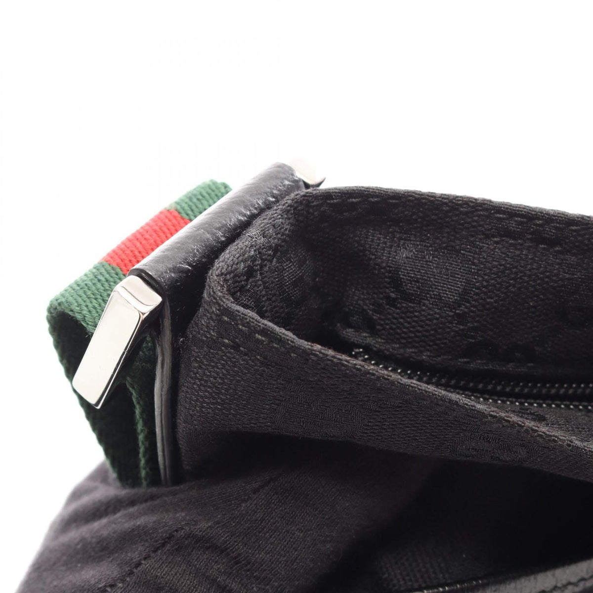 Gucci Black Canvas Leather Handbag Shoulder Bag (Pre-Owned)