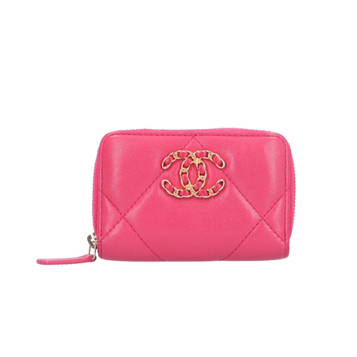 Chanel Pink Leather Coin Purse/Coin Case (Pre-Owned)