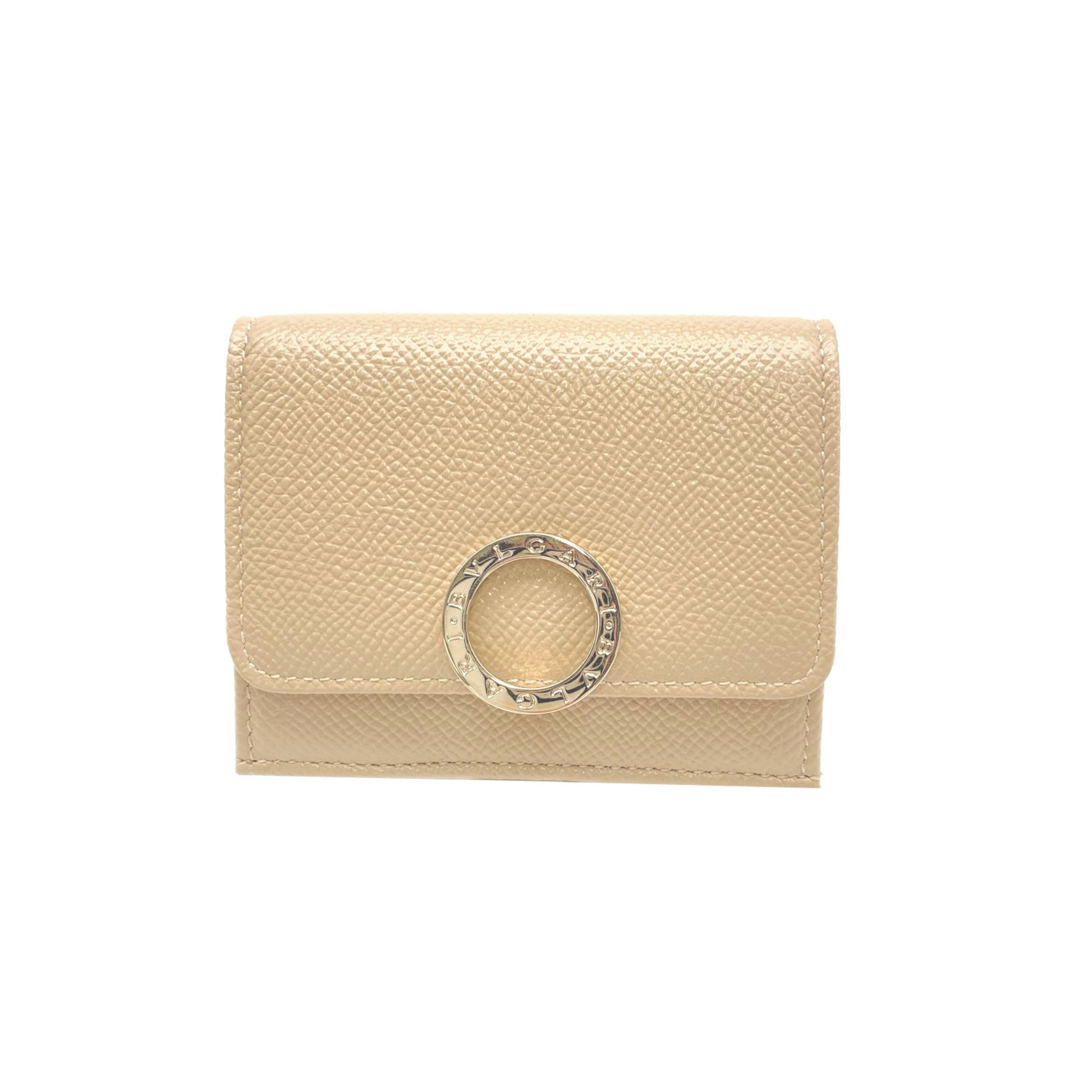 Bvlgari Bvlgari Bvlgari Beige Leather Wallet (Tri-Fold) (Pre-Owned)