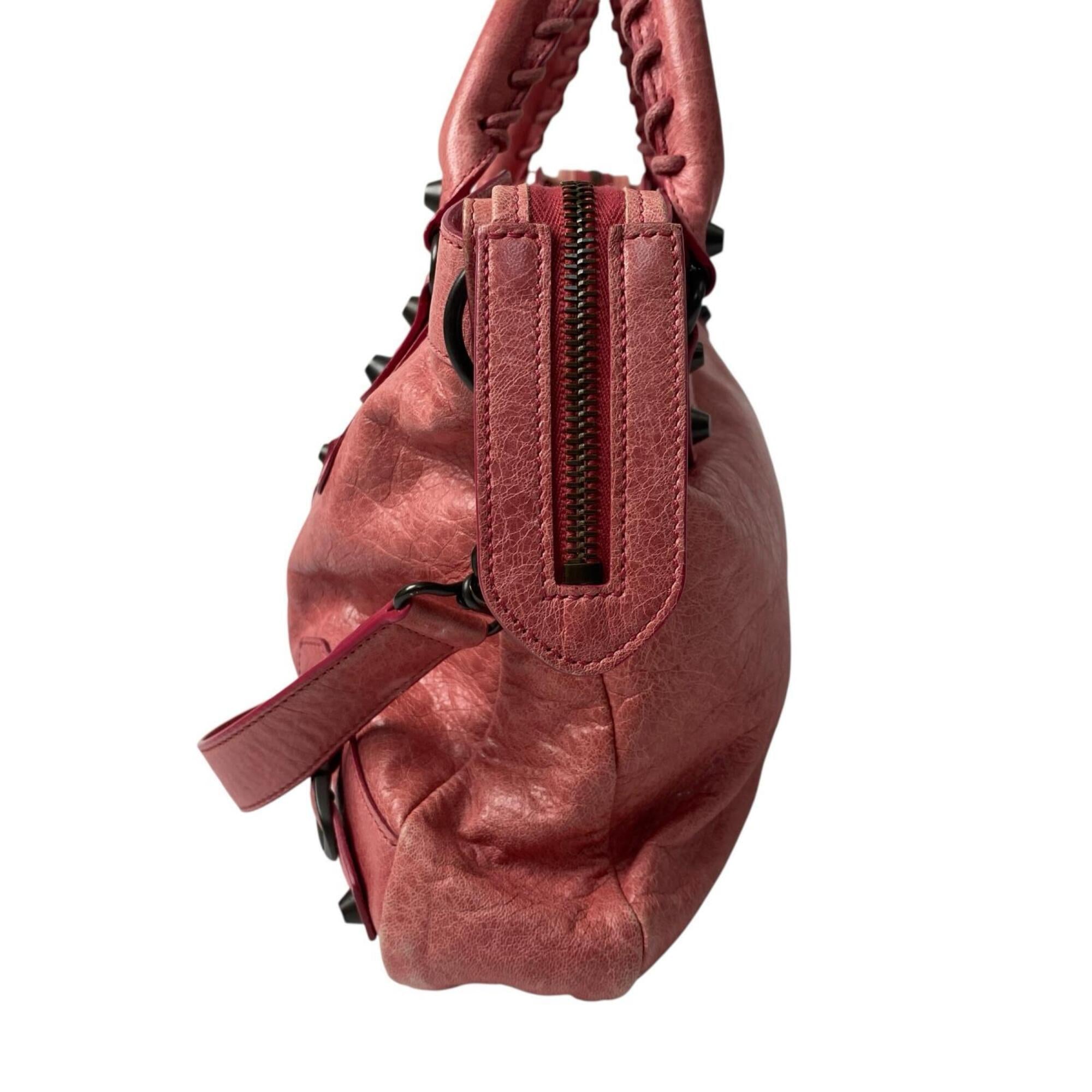 Balenciaga Pink Leather Handbag Shoulder Bag (Pre-Owned)